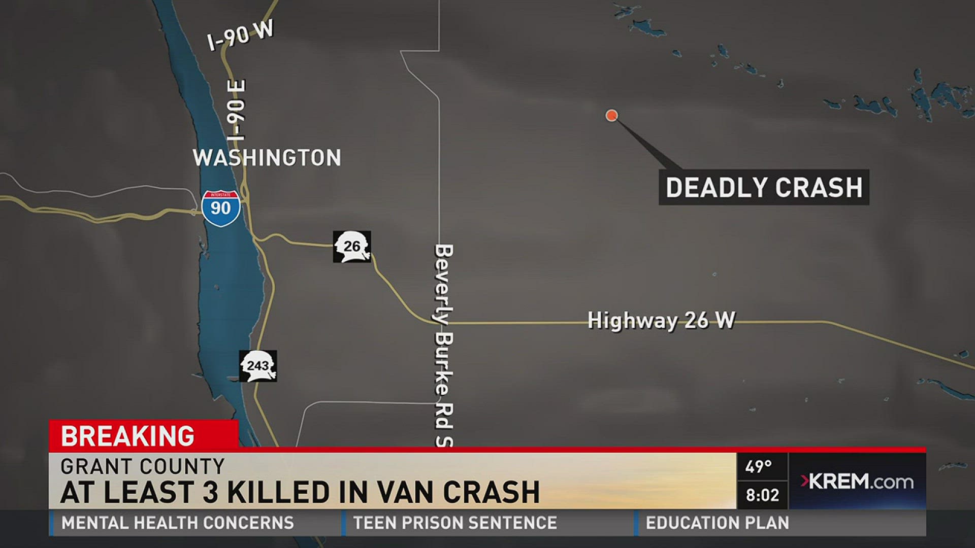 At least three killed in Grant Co. van crash