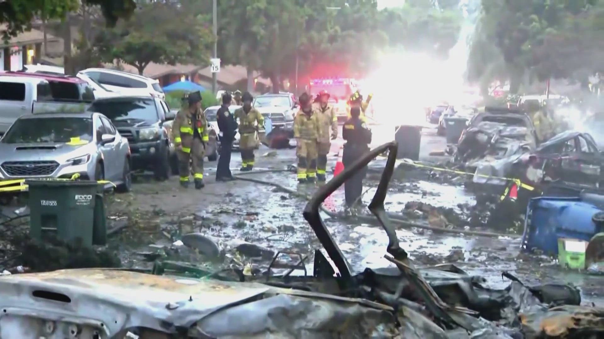 Police said a small Cessna aircraft crashed around 4 a.m. near Interstate 15 and Aero Dr. Authorities believe all of the fatalities are people who were on the plane.