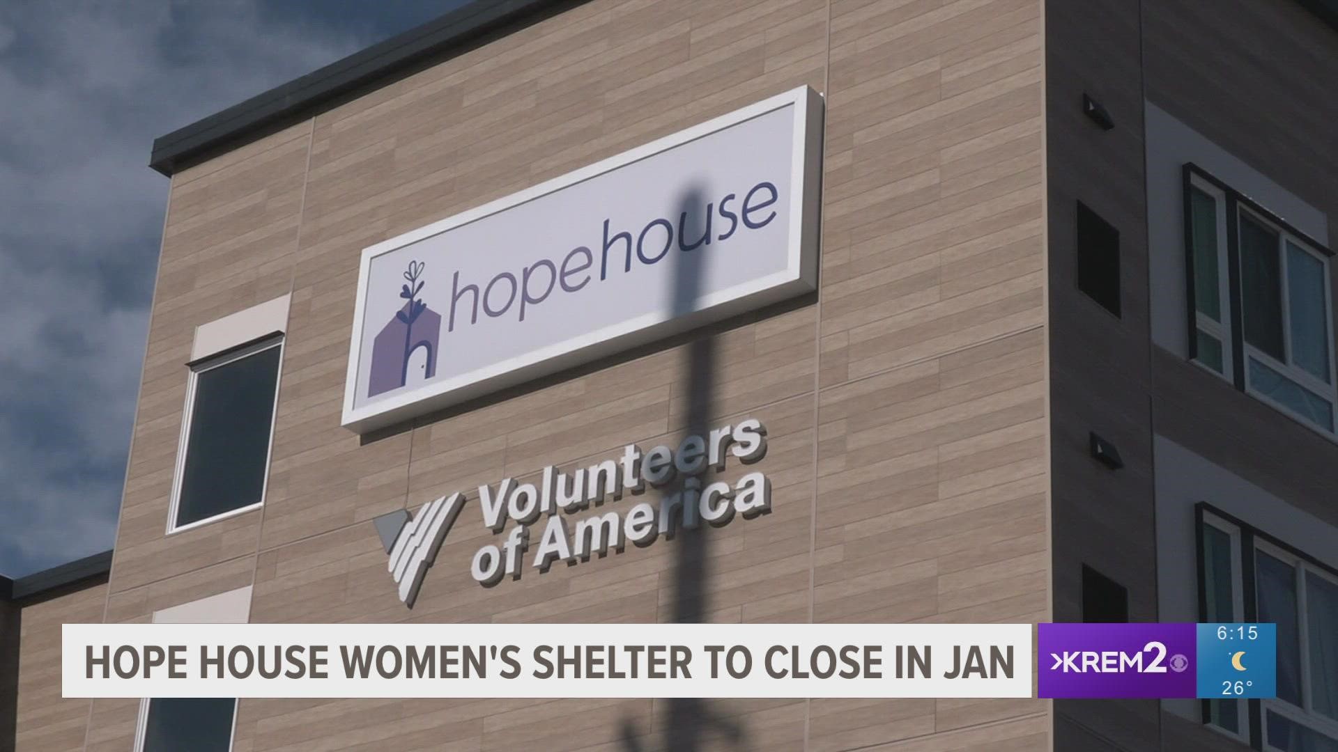 The women's shelter said it does not have the funding to remain open past January 31, 2023.