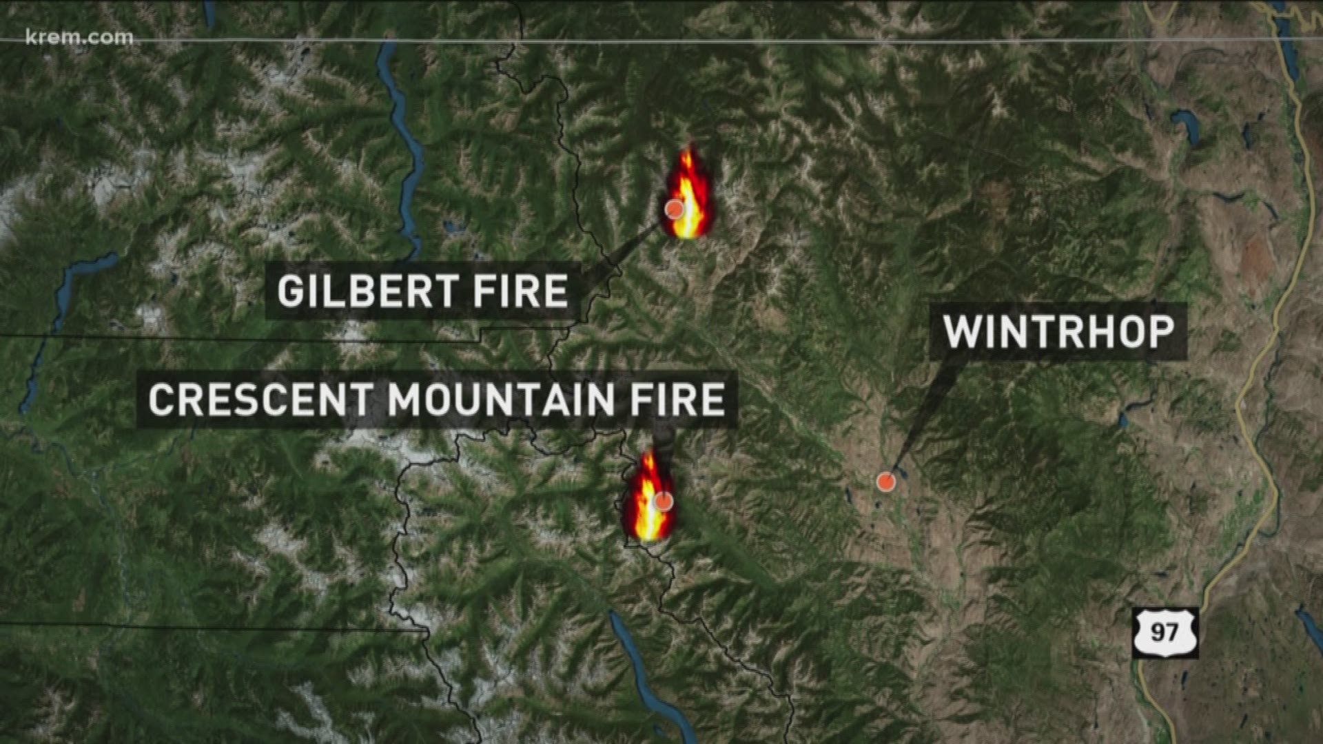 Level 2 evacuations in place for Crescent Mountain Fire burning in Okanogan Co. (8-8-18)