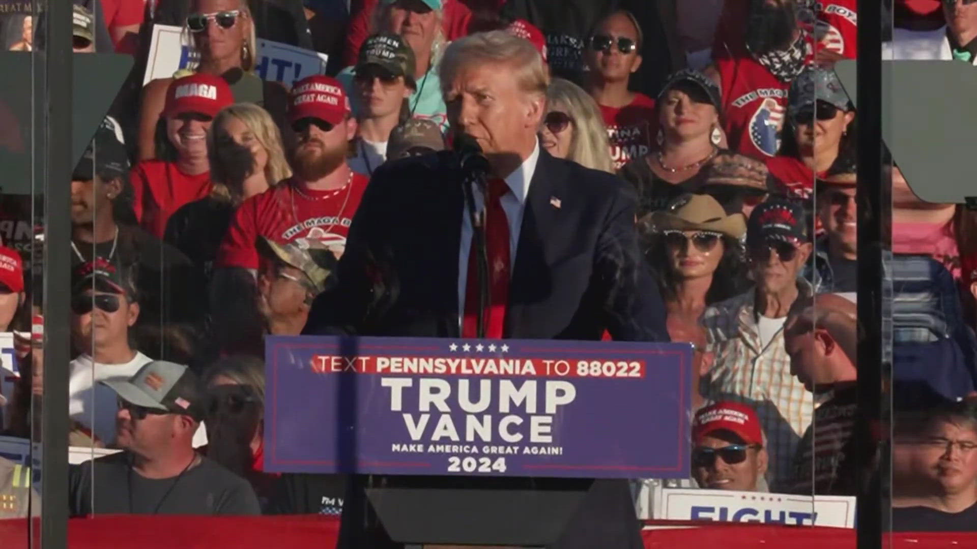 Former president Donald Trump returned to the Pennsylvania site of this summer's assassination attempt, drawing crowds of supports. Via CBS News.