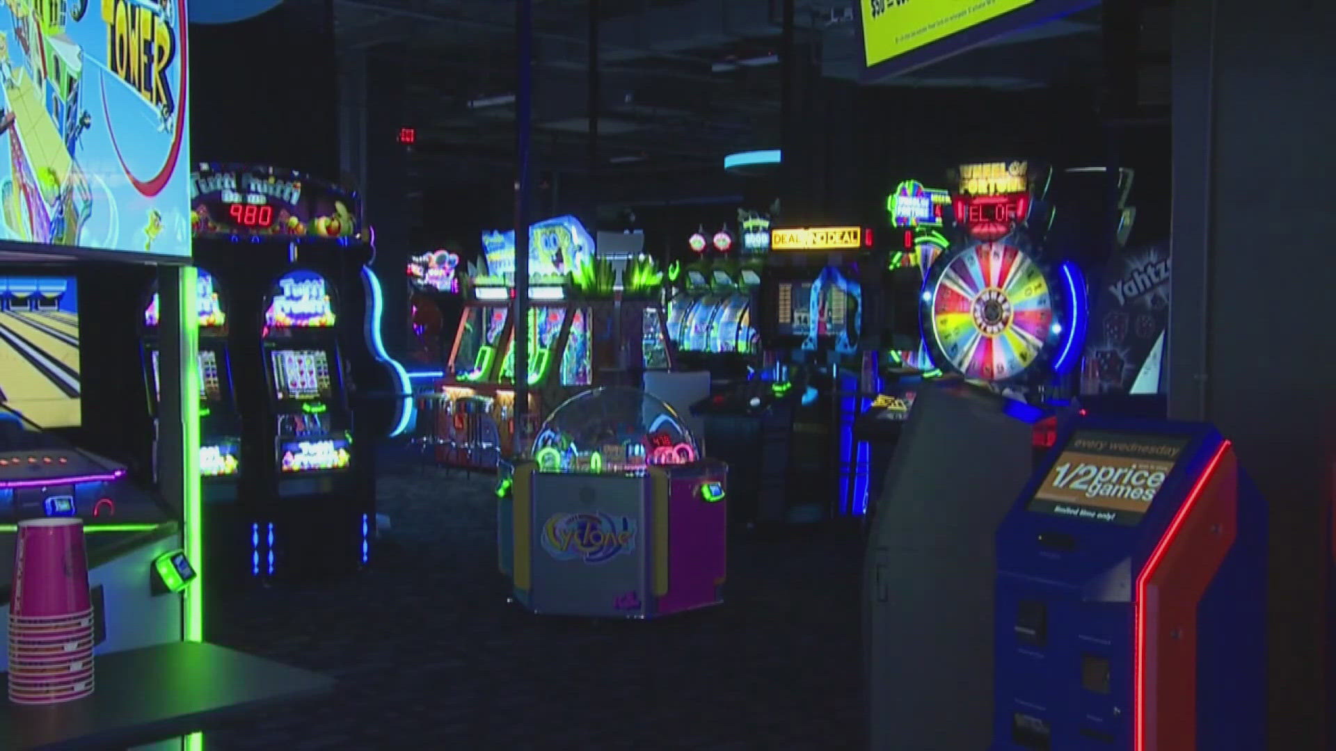 The 23,520-square-foot location will feature over 100 arcade games, food, drinks and a 40-foot "WOW" Wall for sports fans.