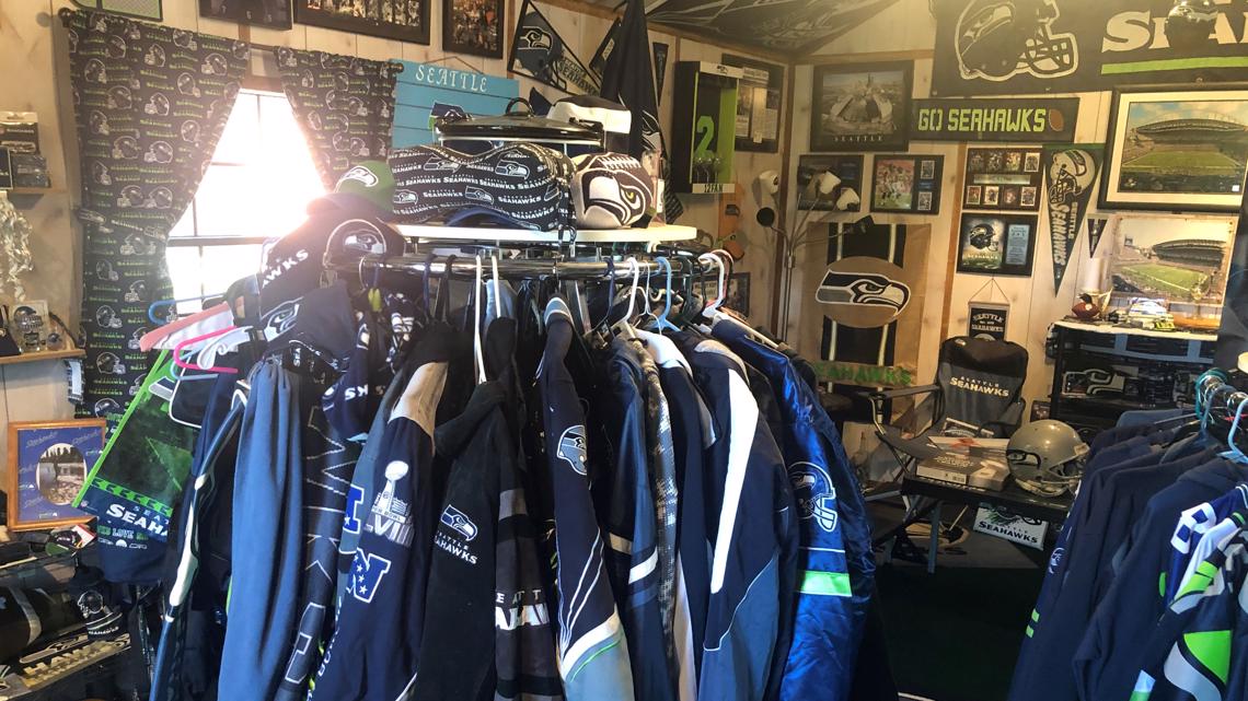 Nine Mile Falls woman takes Seahawks fandom to next level with 'Mom Cave'