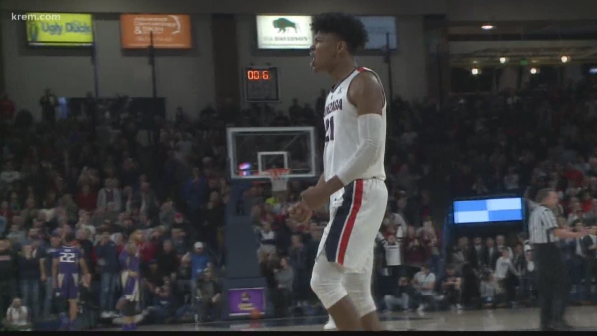 The Zags gave fans a bit of a scare Wednesday night. But they pulled out a win against U-W on a last second shot by Rui Hachimura.