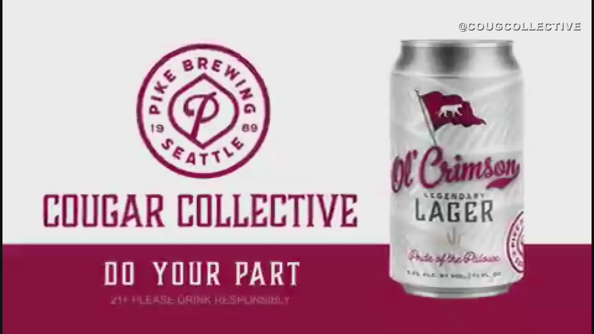 The Cougar Collective announced the collaboration between Pike Brewing in Seattle and Ol' Crimson to introduce the "Ol' Crimson lager" to the world.