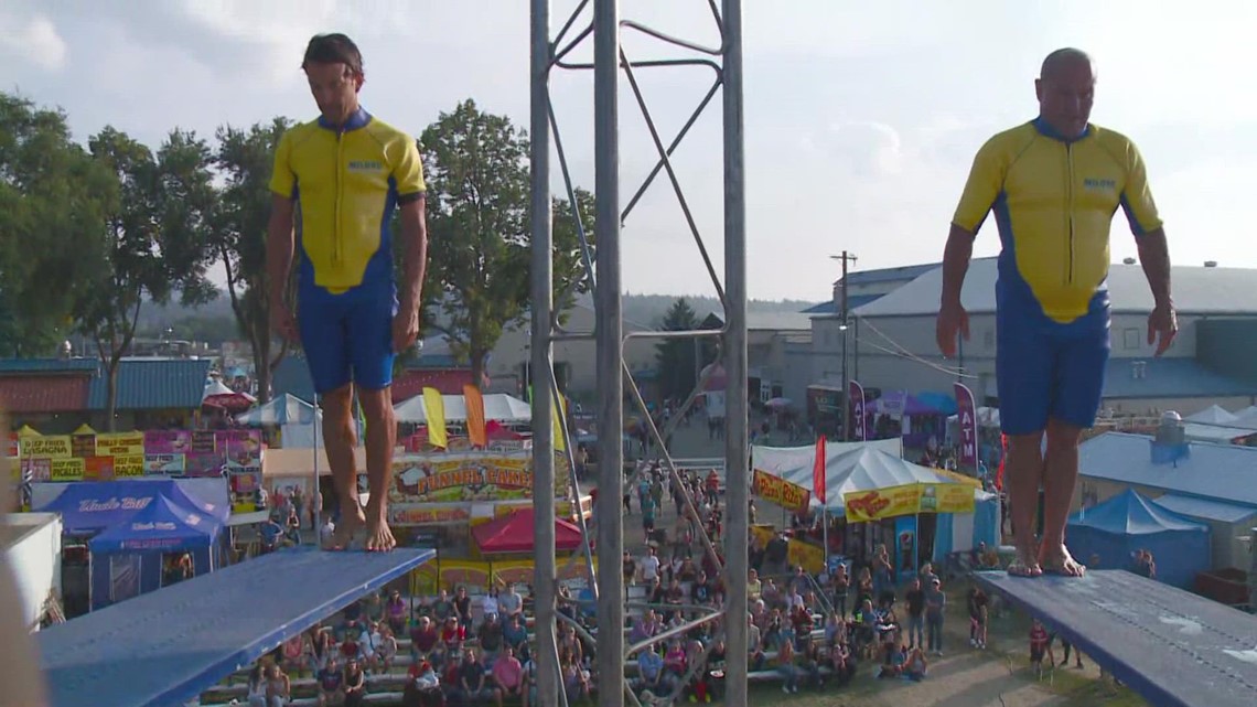 Behind the scenes at the fair the Flying Fools high dive show at the Spokane County Fair