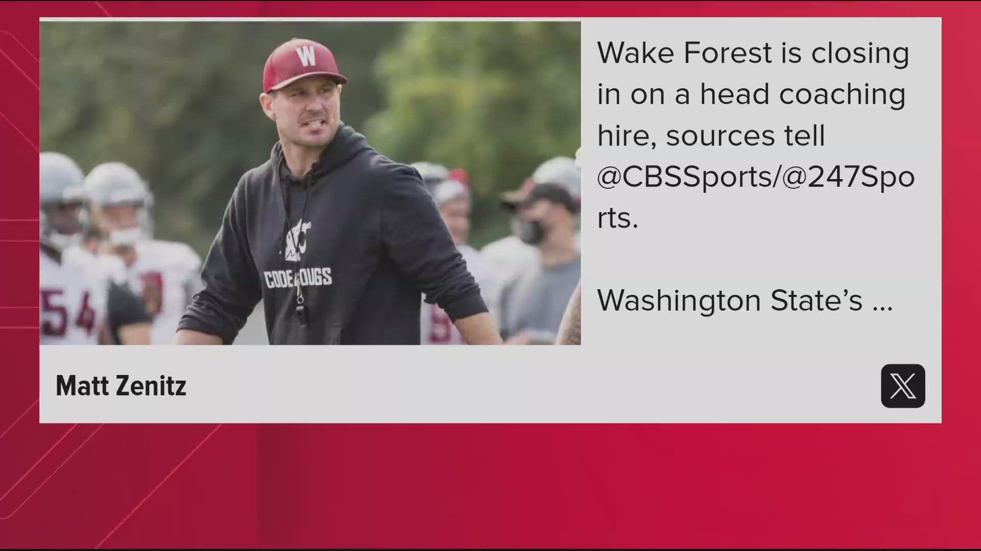 Several reports say that Dickert is finalizing an agreement to become Wake Forest University's new head coach. 