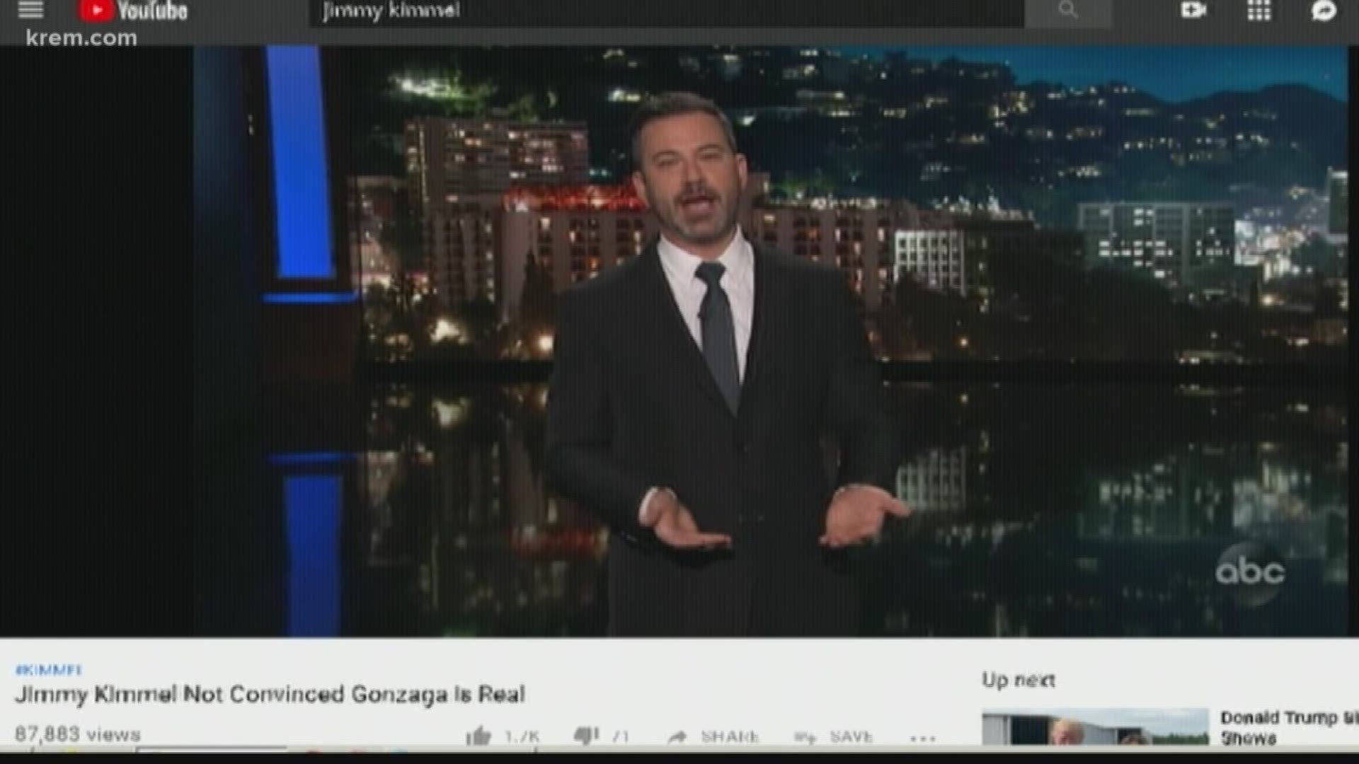 While KREM 2 was on Gonzaga's campus to talk with the student who started the petition to bring Jimmy Kimmel to campus, Washington Attorney General Bob Ferguson was also on campus to prove the school's existence to Kimmel... in his own way.
