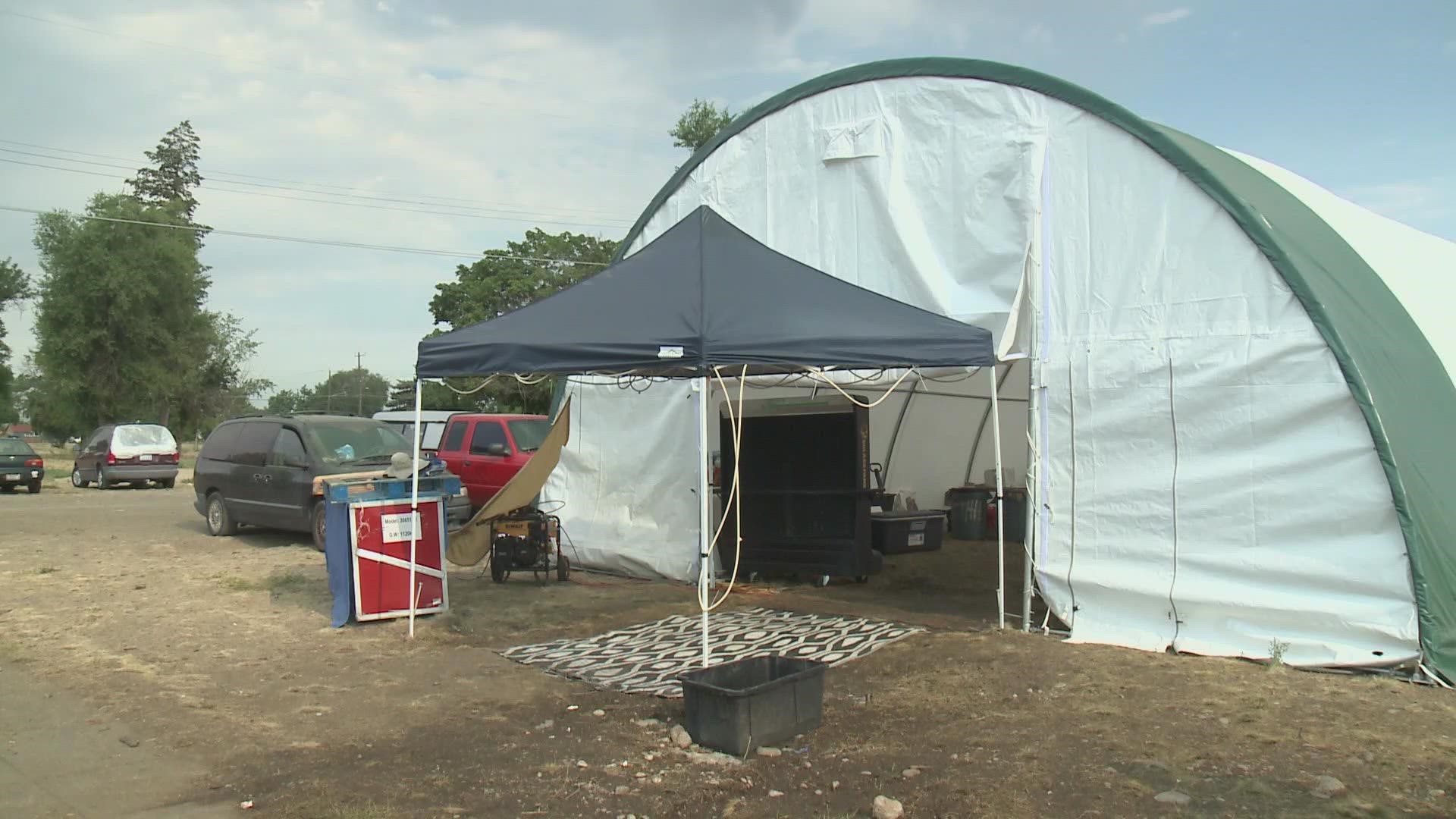 The tent was supposed to come down at 9 a.m. this morning, but Jewel's Helping Hands have kept the tent up.