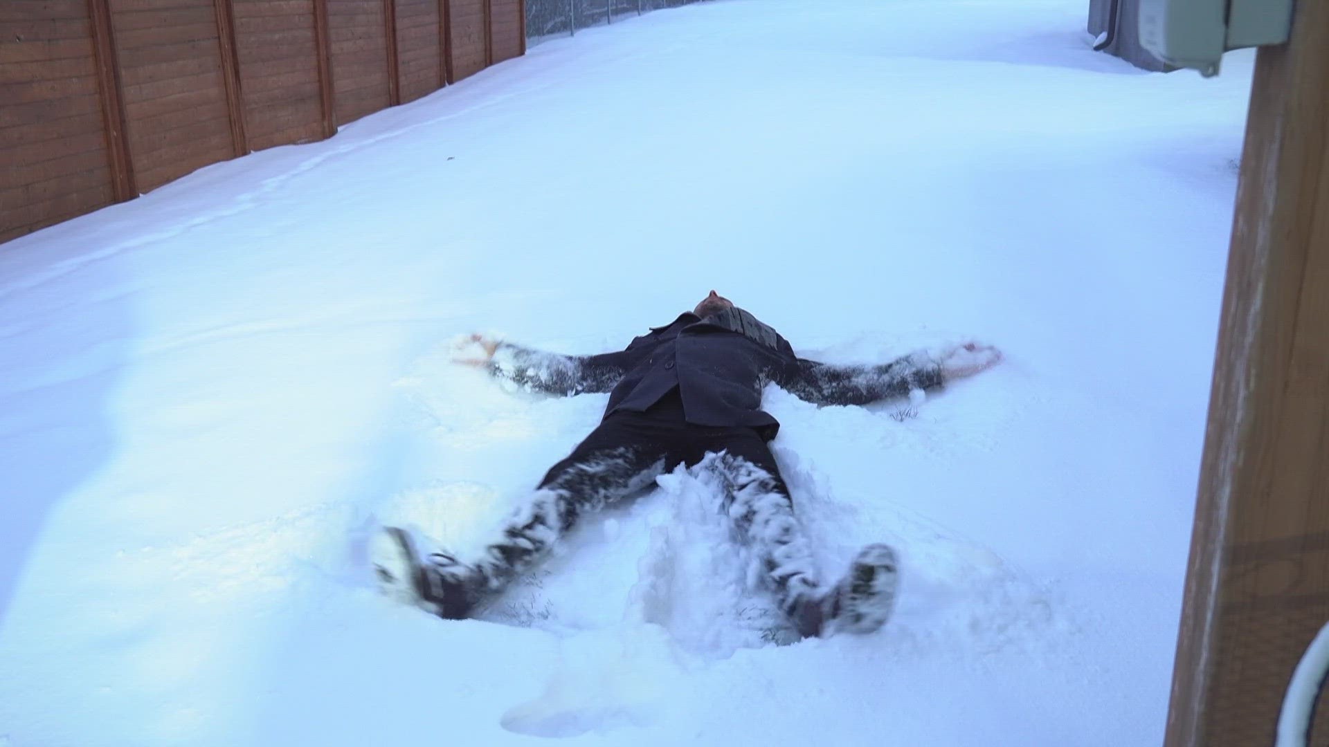 KREM 2's Chief Meteorologist has never made a snow angel, so we're filming his first attempt on KREM 2 News at 4!