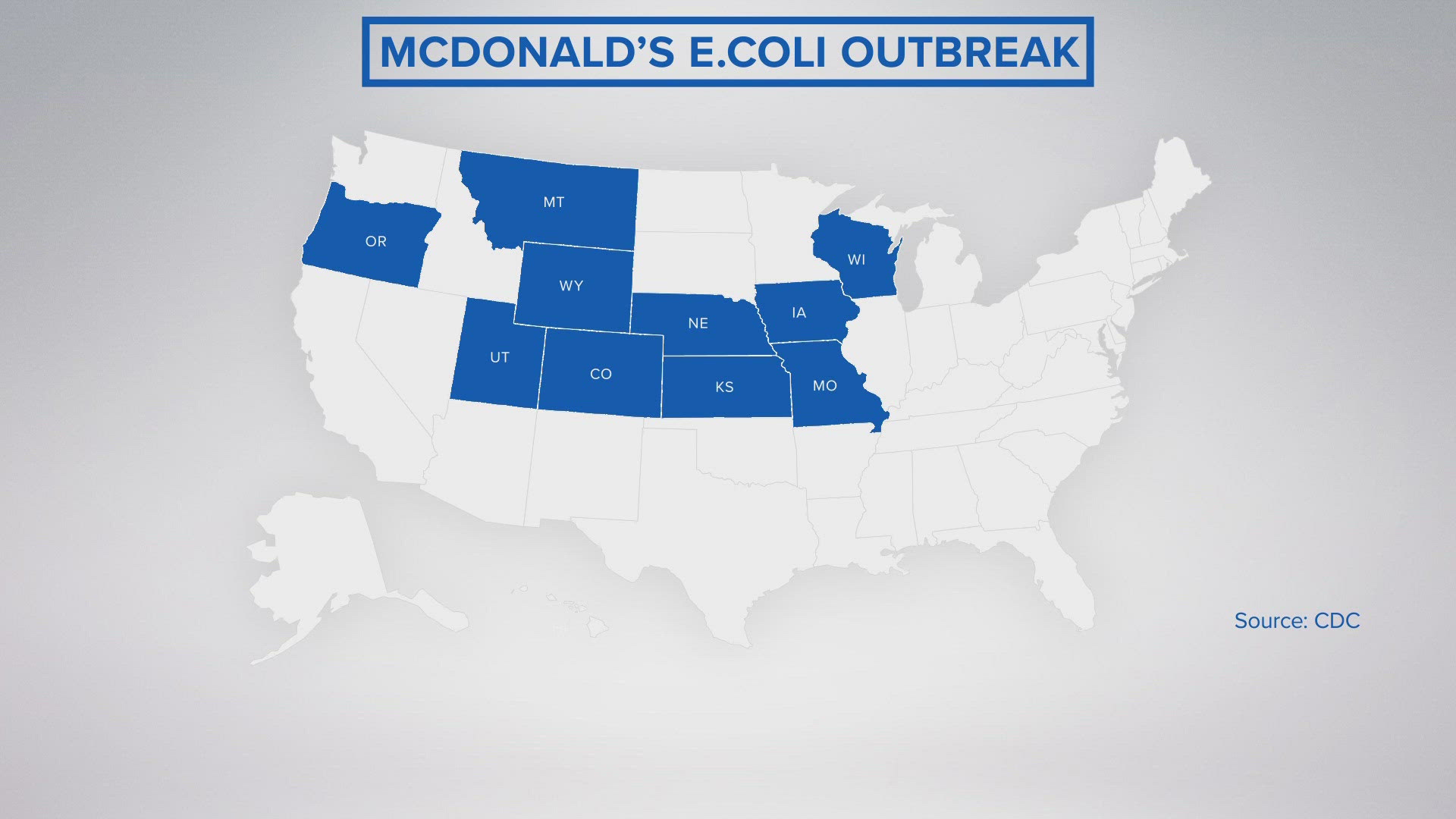 McDonald's has stopped using onions and quarter-pounder beef patties after E. Coli was detected in 10 states.