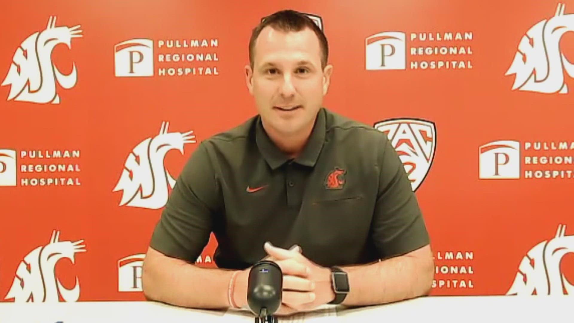 WSU head coach Jake Dickert spoke with the media ahead of Wednesday's first day of fall camp.