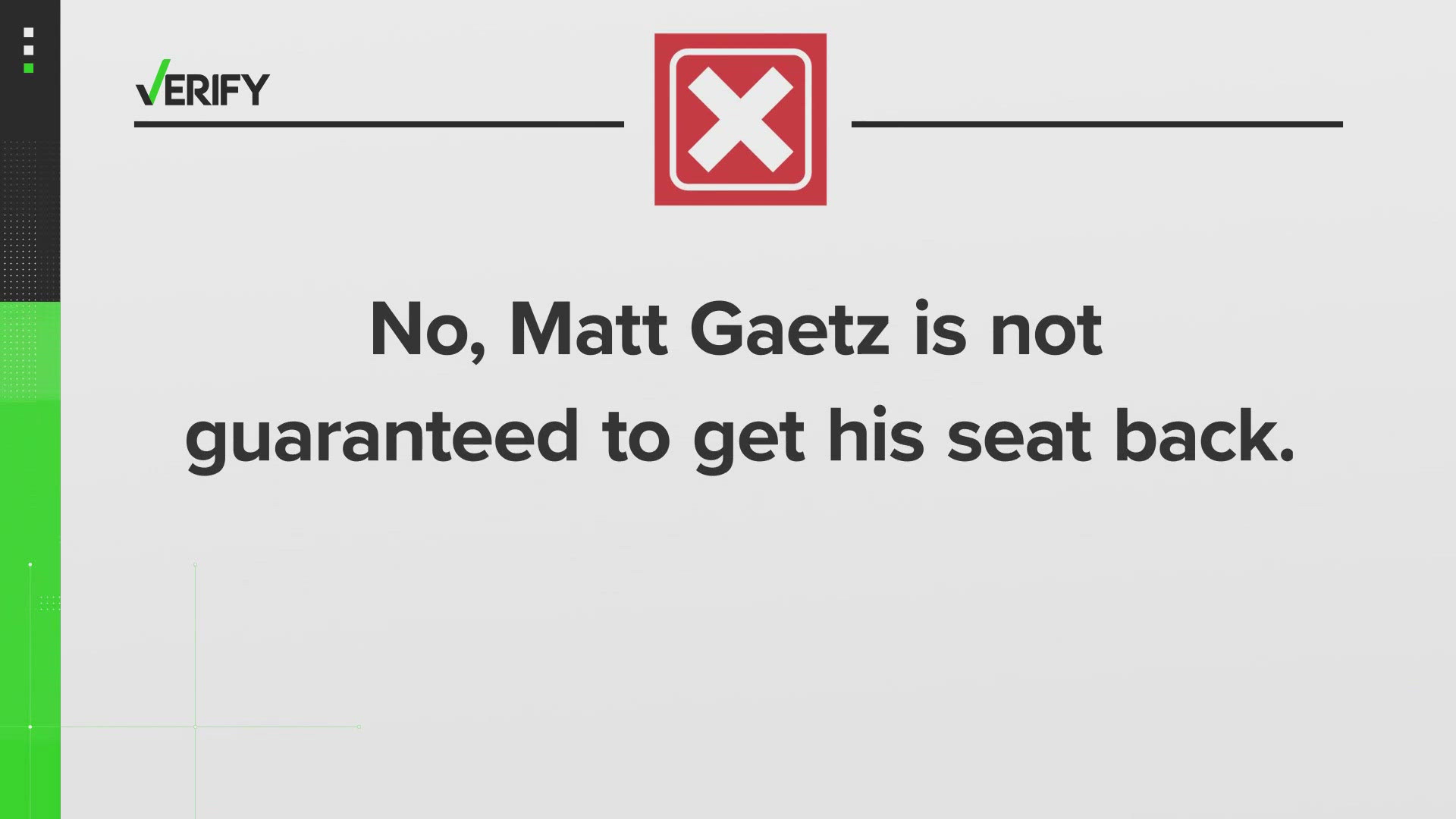 Gaetz resigned his seat in the House of Representatives when Trump nominated him for attorney general.