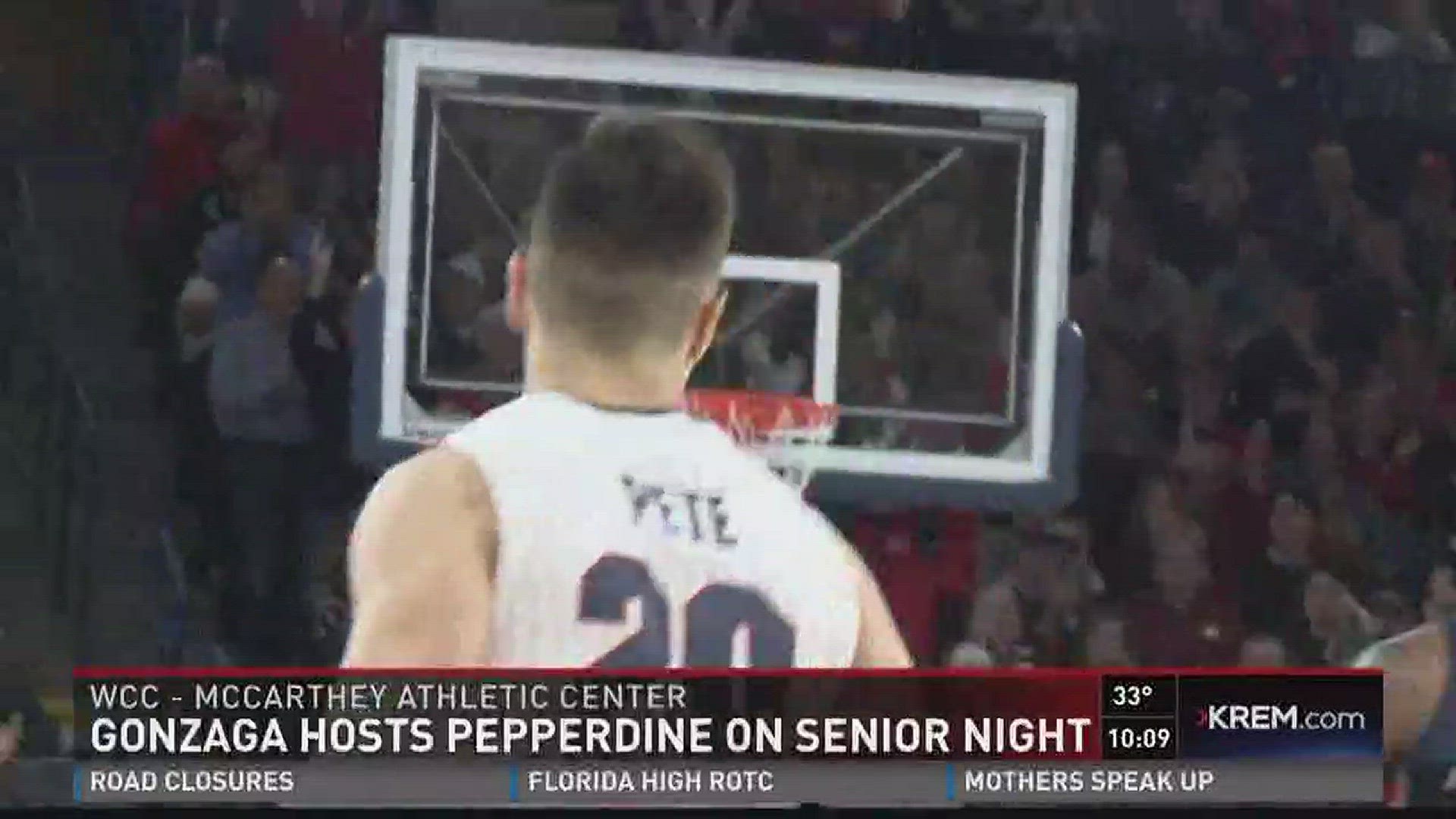 For the first time in three years, Gonzaga got a win on Senior Night this time against Pepperdine. Zags now have a chance to claim the WCC outright with wins next week at San Diego and BYU.