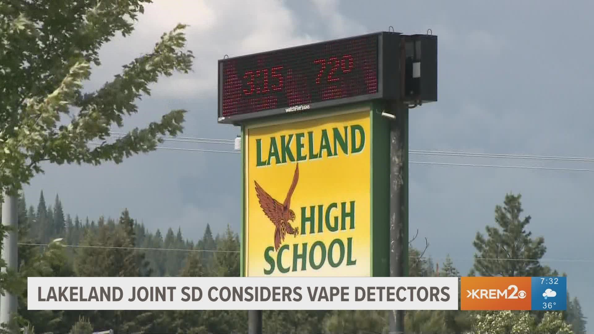 Lakeland Joint School District is considering vape detectors in schools.