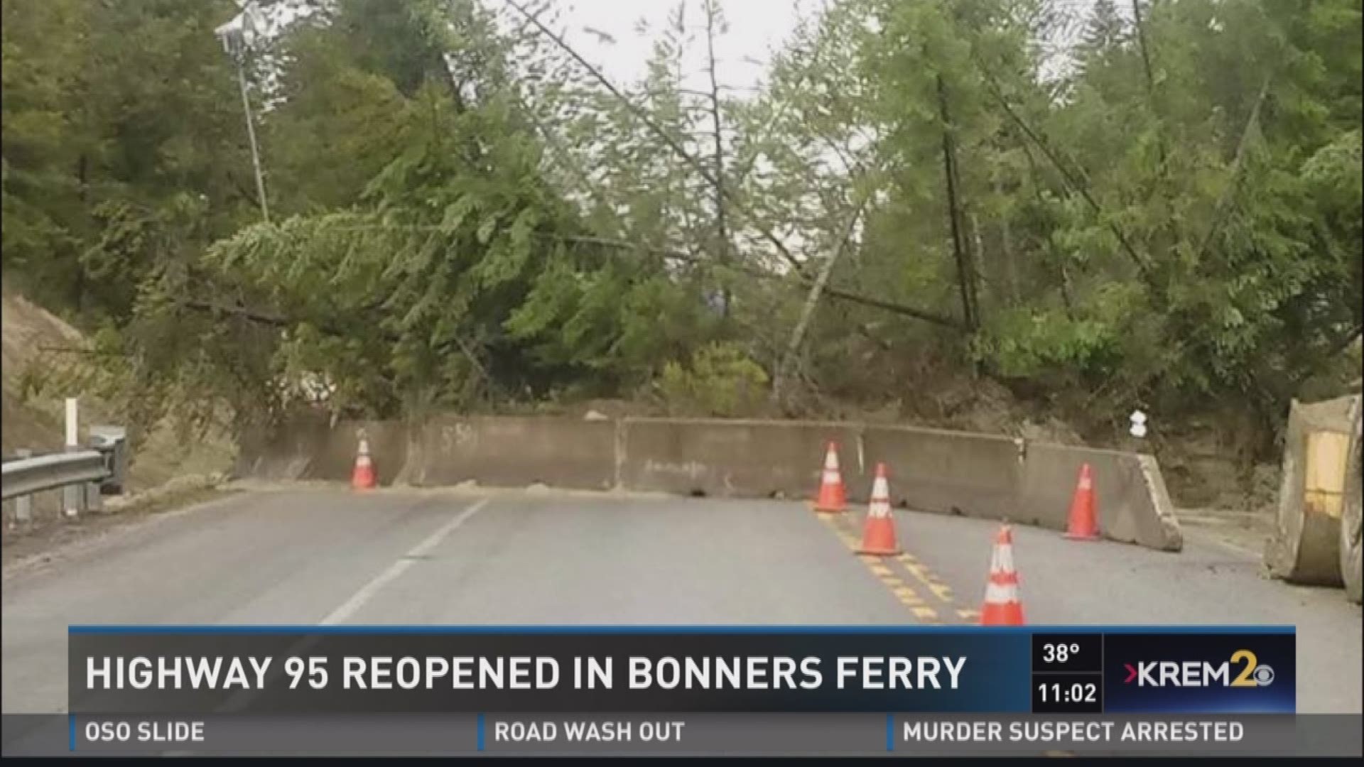 Highway 95 in Bonners Ferry reoopens following mudslide