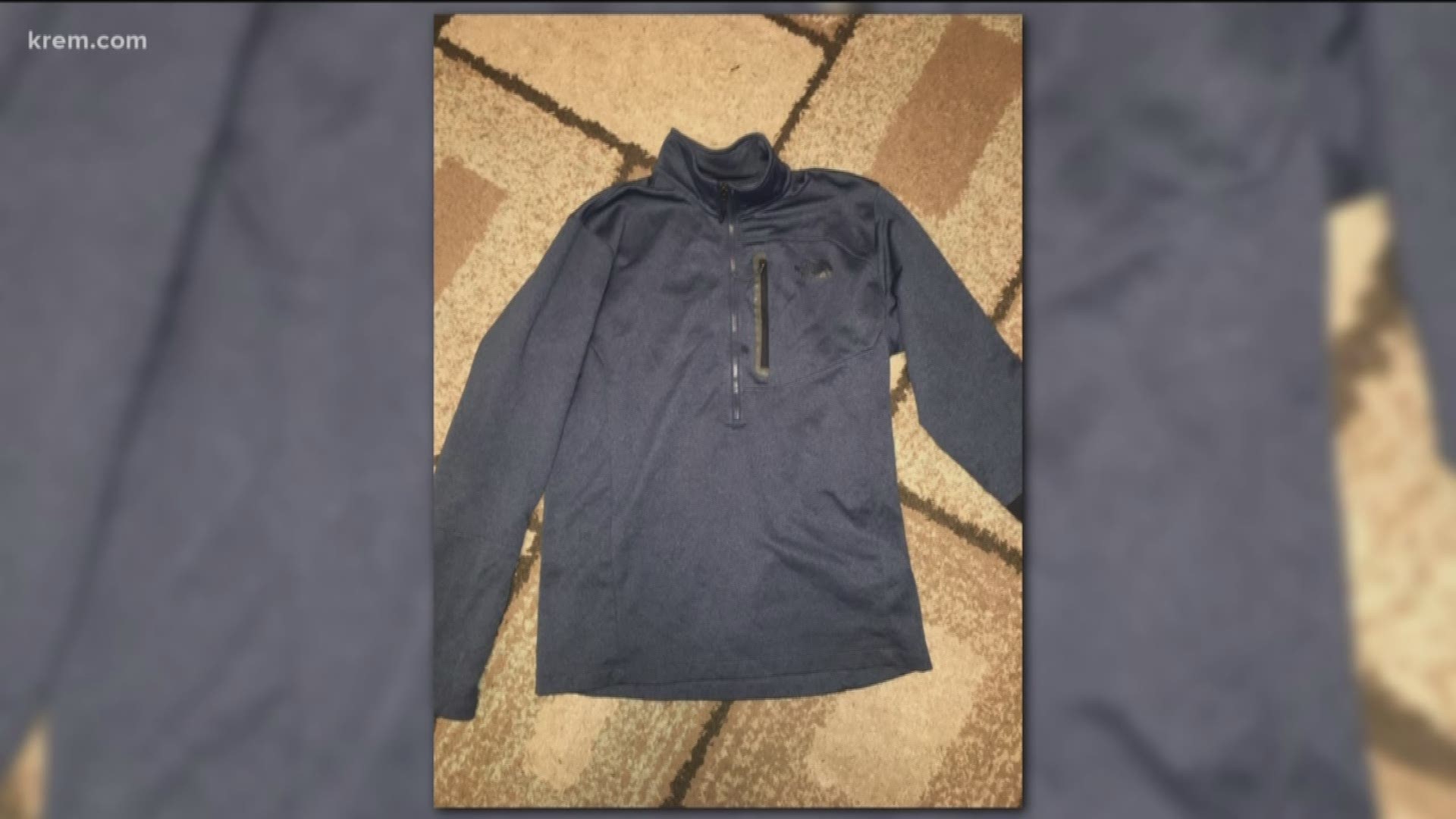 The navy blue North Face was purchased at the Real Life Ministries Thrift Store in Pinehurst.