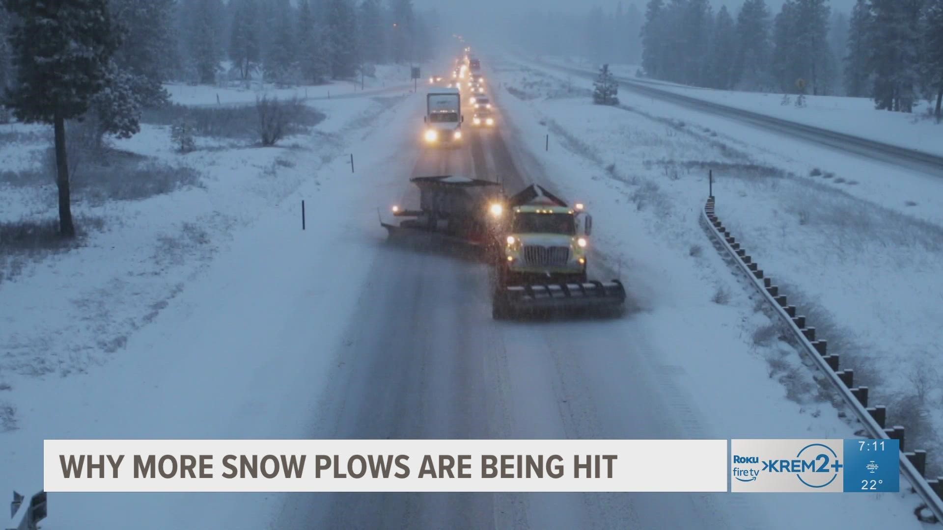 15 snowplows have been hit in the past three years and WSDOT said the numbers continue to rise.