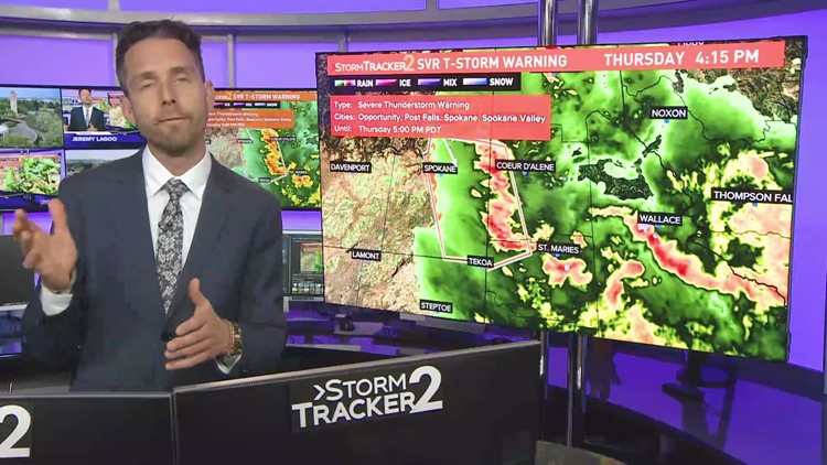 Thunderstorm coverage for Spokane and North Idaho