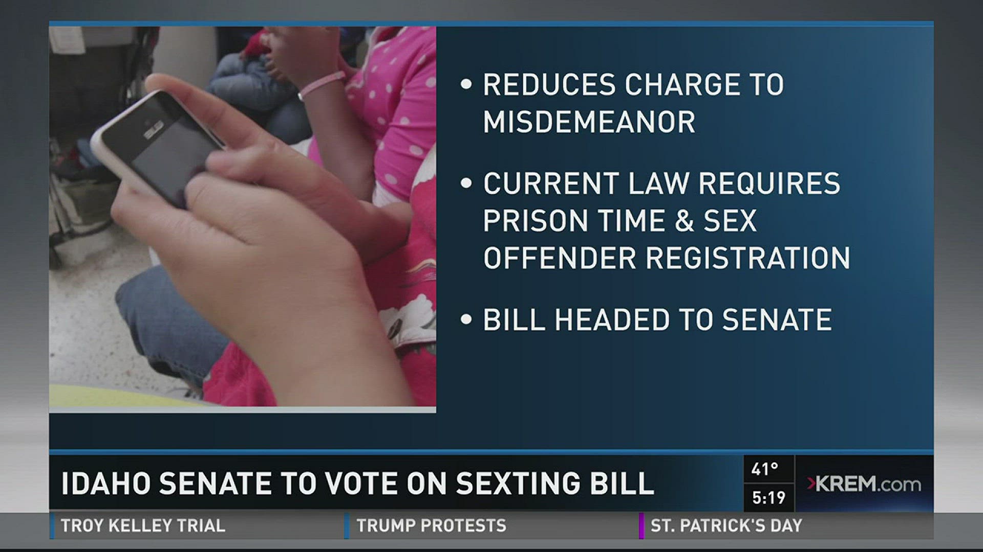 Sexting bill headed to Idaho Senate | krem.com