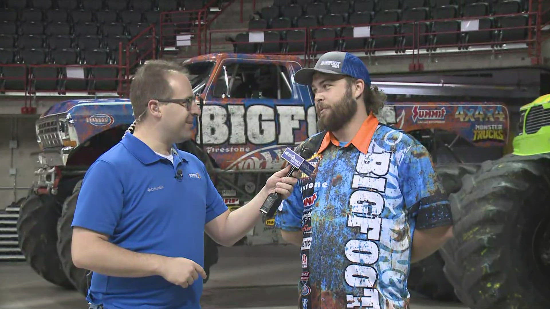 The driver of Bigfoot talked about the experience of driving a monster truck, how big the tires are and how excited the drivers are to perform in Spokane.