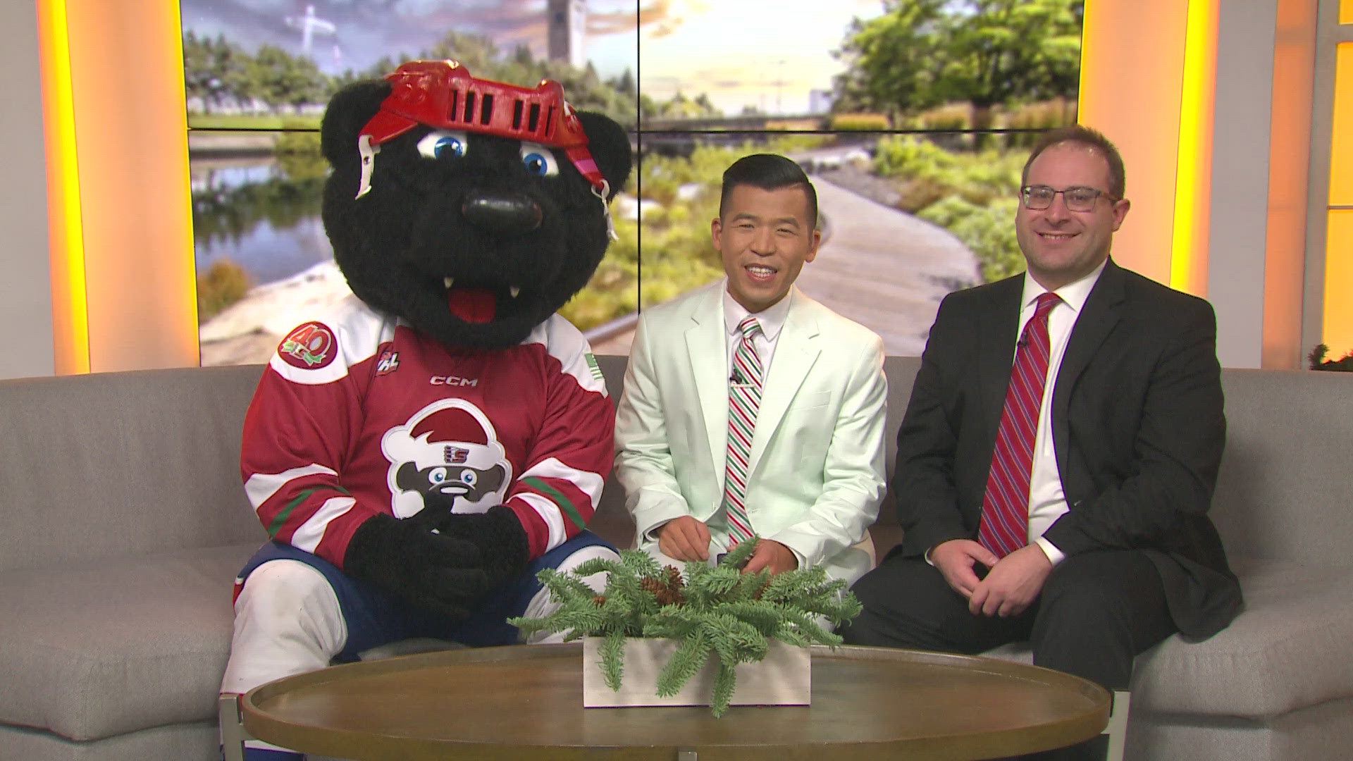 Boomer is here with the Up With KREM team to preview the Teddy Bear Toss game on Saturday.