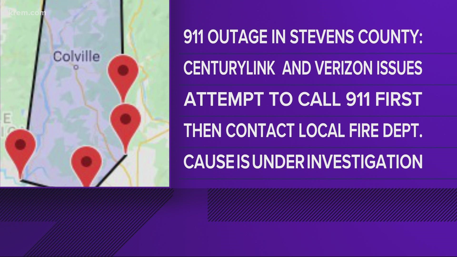 According to Stevens County Sheriff's Office they are currently investigating what is causing the outage.