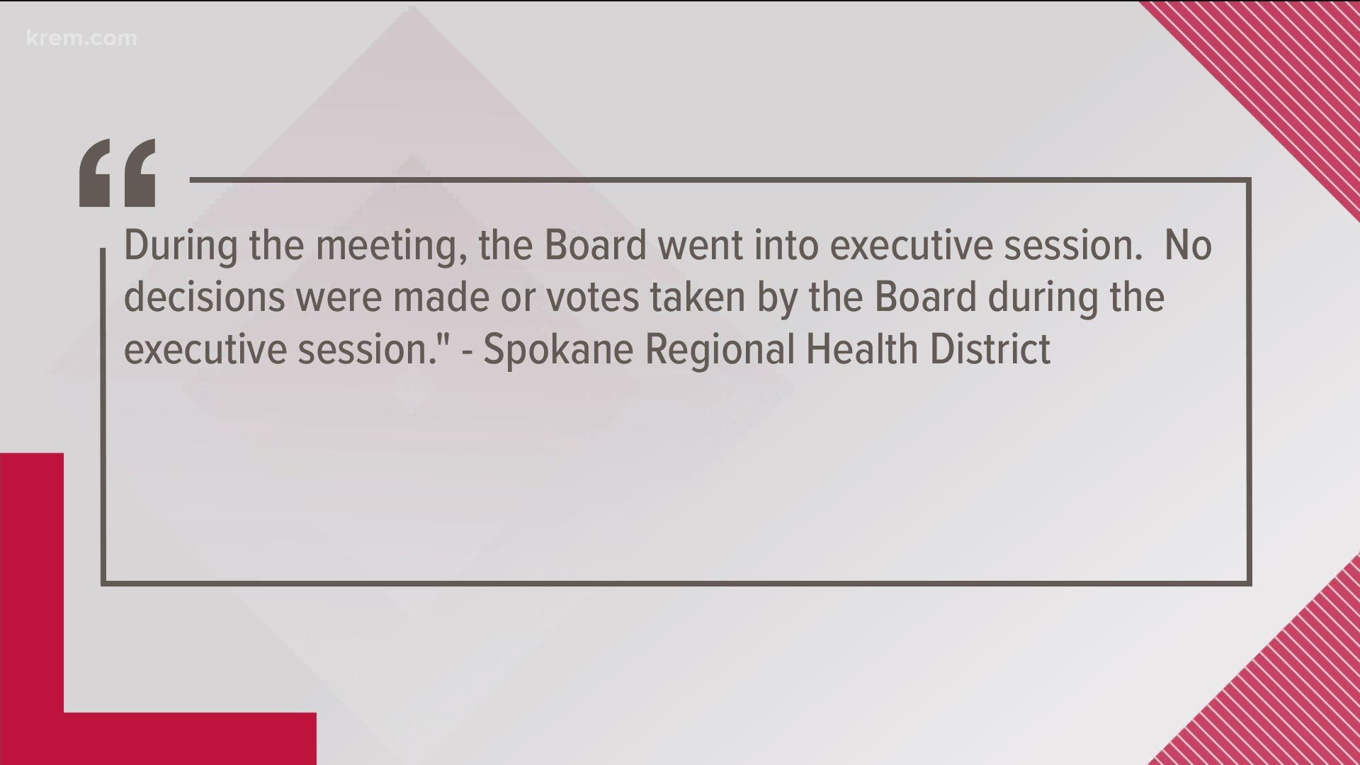 SRHD also said that the Health Board did not vote to approve Clark's request on Thursday, and a meeting where that vote will take place will be open to the public.