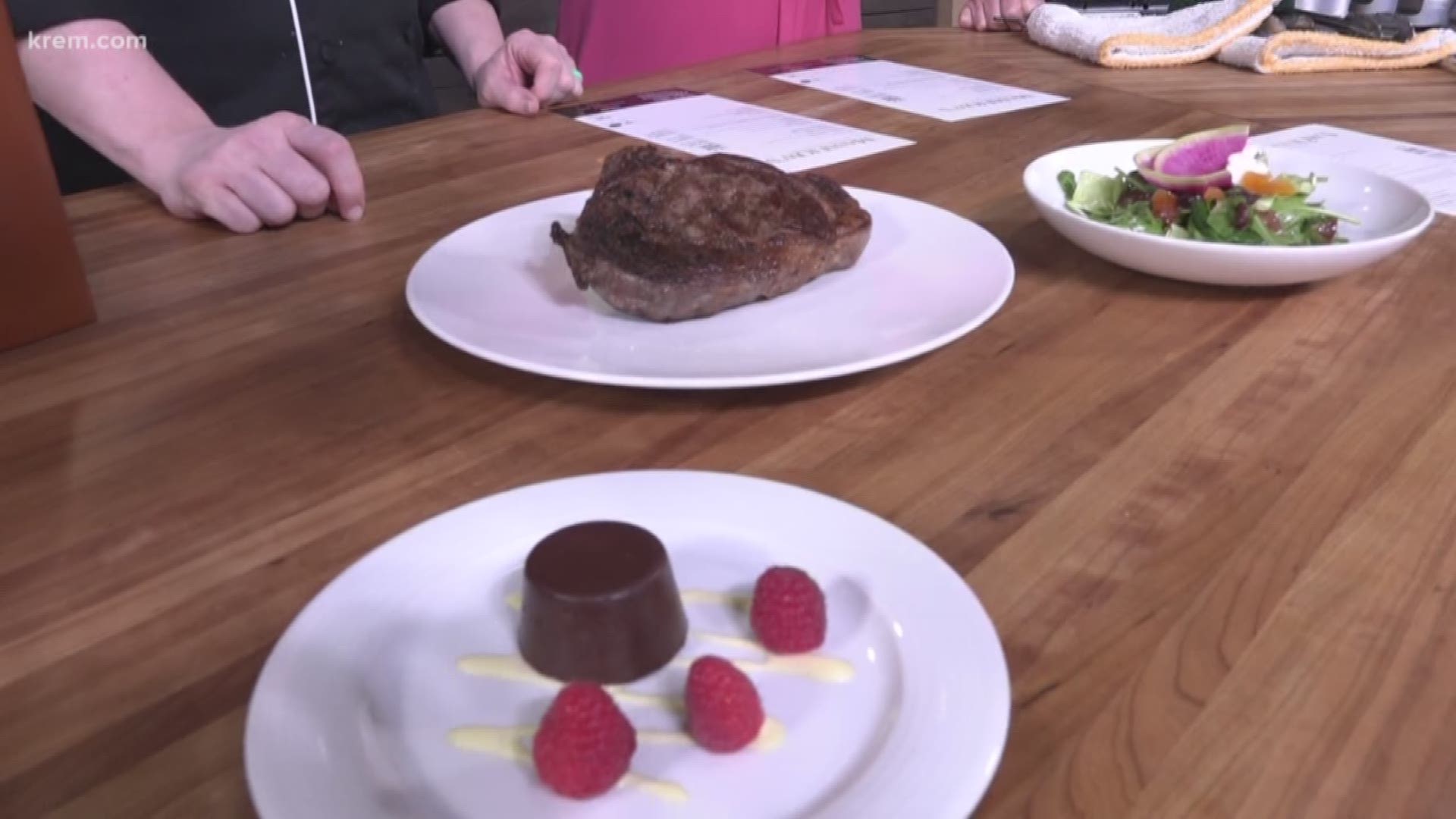 KREM's Brittany Bailey and Jen York chat with Masselow's Chef Tanya Broesder about the restuarant's offers for the food festivities.
