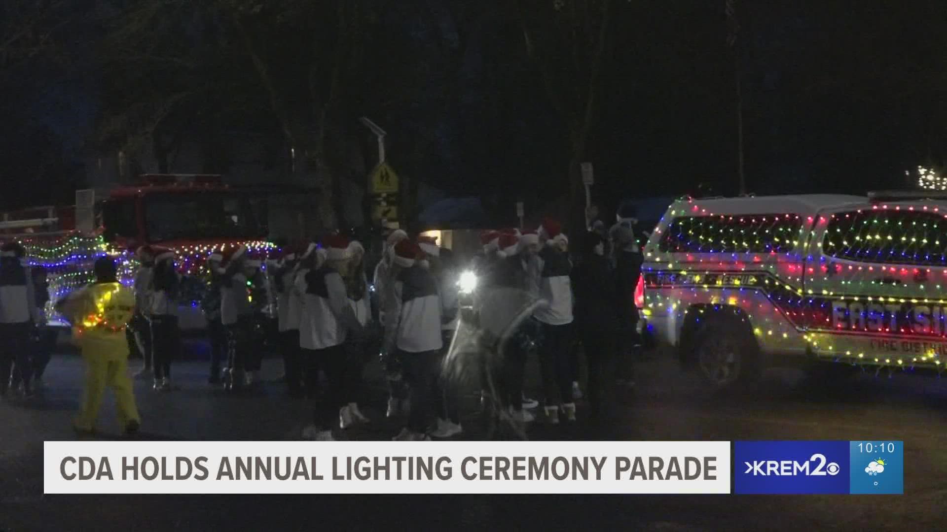 Hundreds of people flooded the streets of downtown Coeur d'Alene to watch the holiday lighting parade. The parade featured 40 different floats and marches.