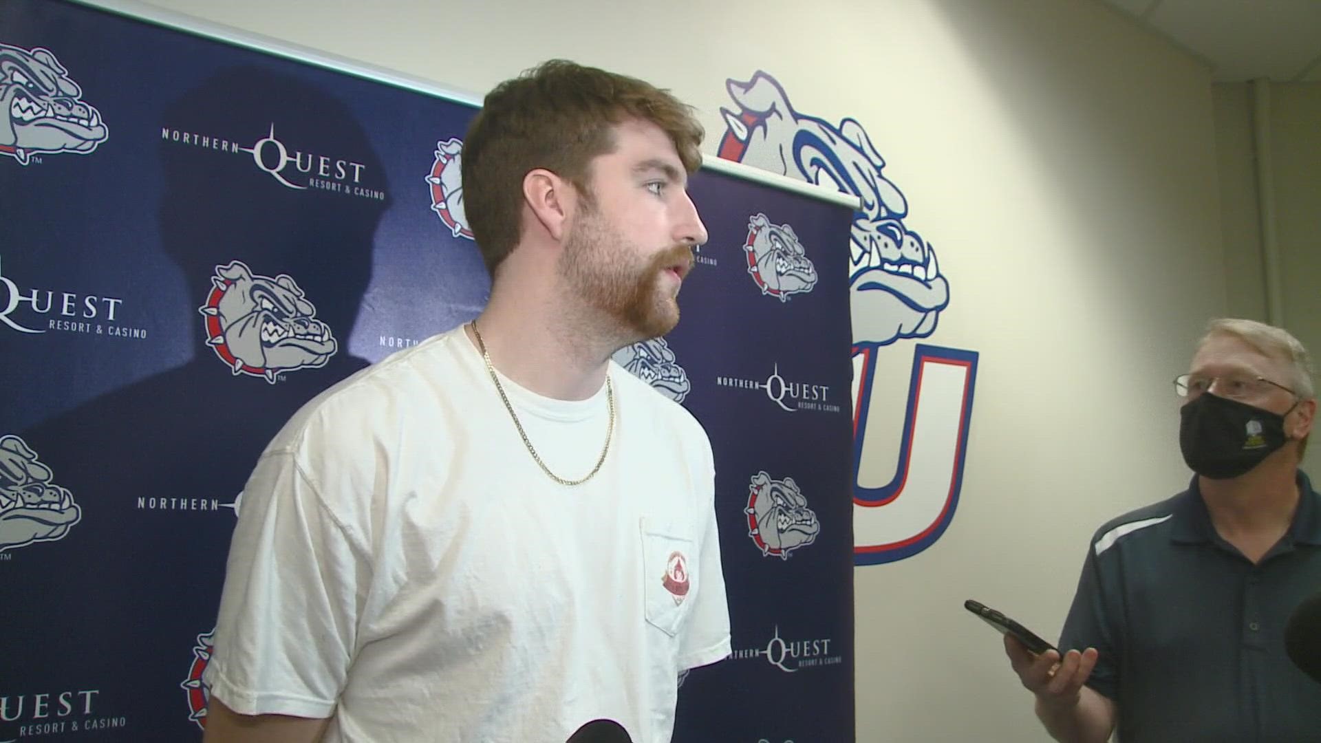 Gonzaga Basketball players Drew Timme, Julian Strawther, and Andrew Nembhard talk ahead of the WCC, NCAA Tournaments | RAW Interviews