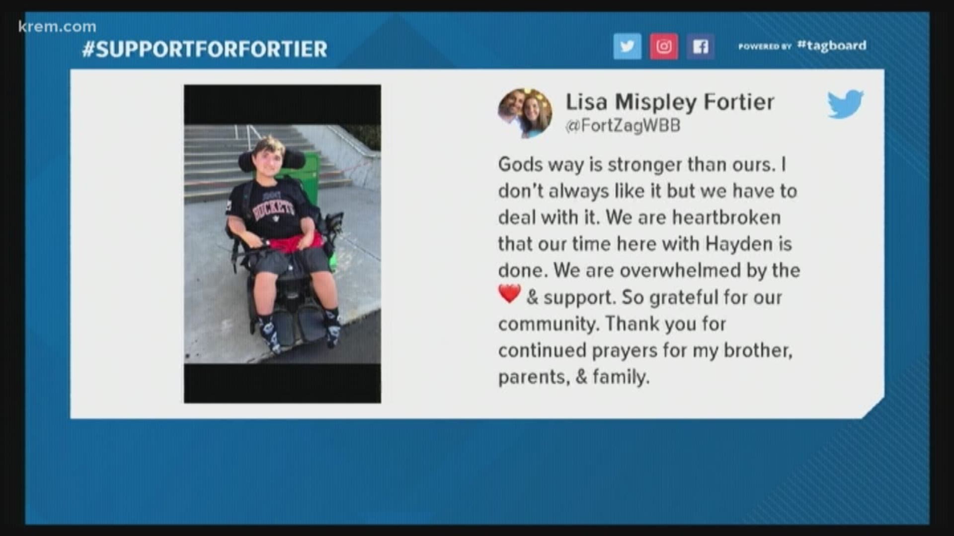 Lisa Fortier’s brother Hayden Mispley died due to complications from Muscular Dystrophy.