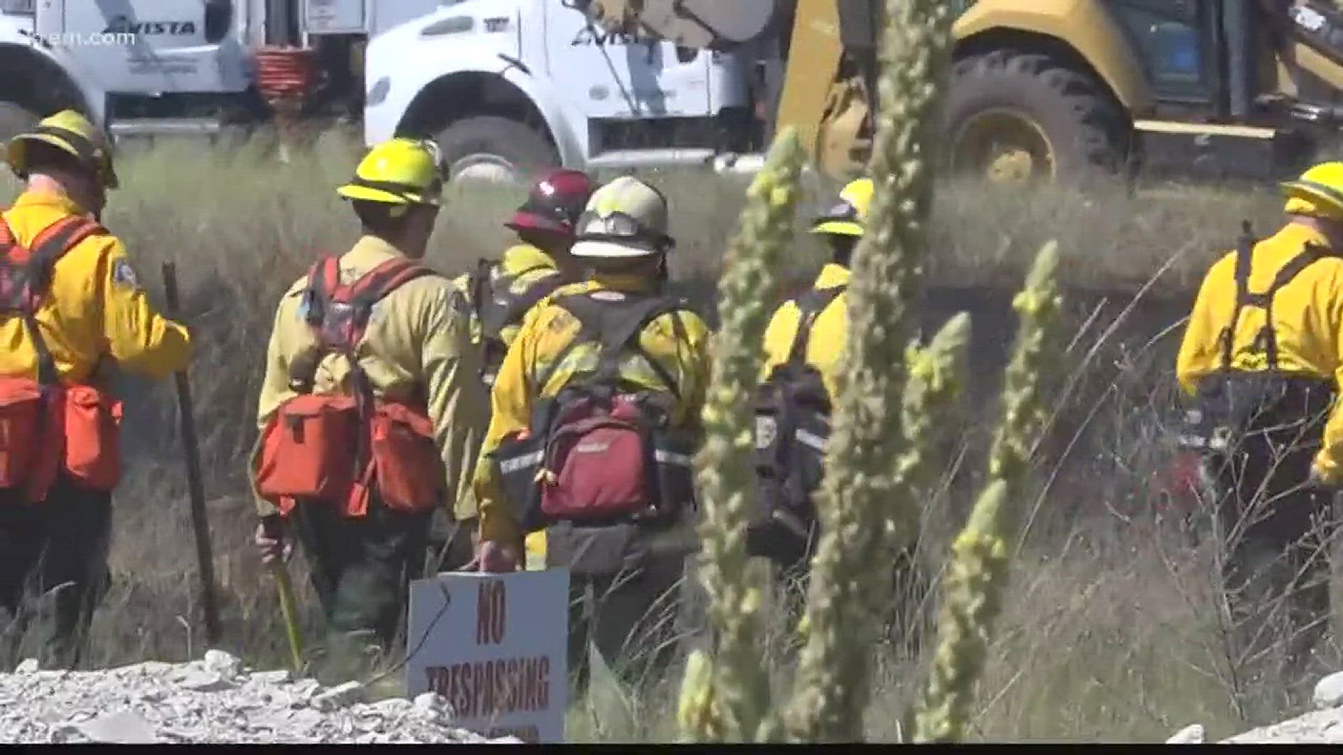Crews have been working to contain the fire, which was still zero percent contained Wednesday afternoon.
