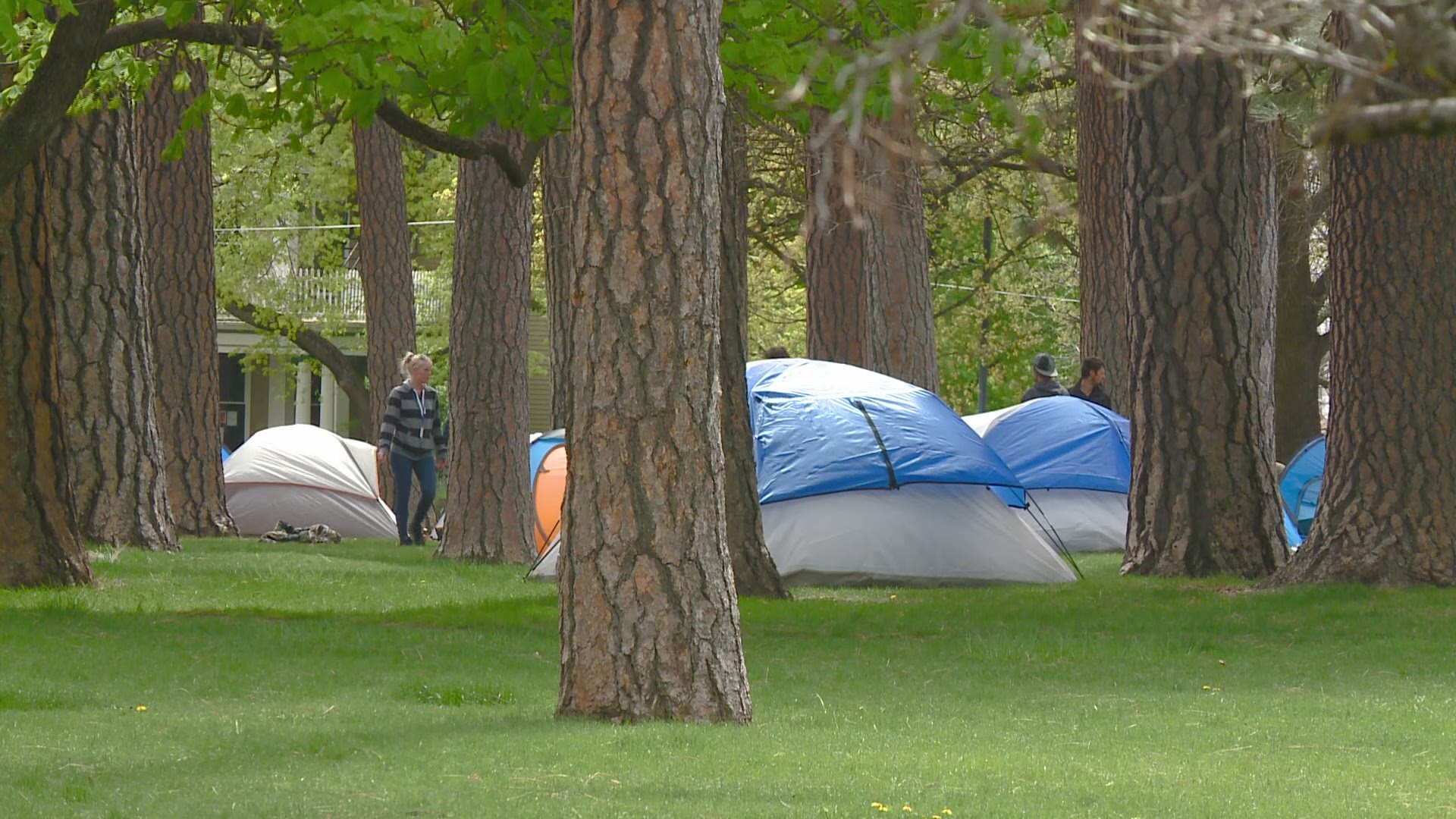 After Spokane warming center eviction, homeless residents set up tents ...