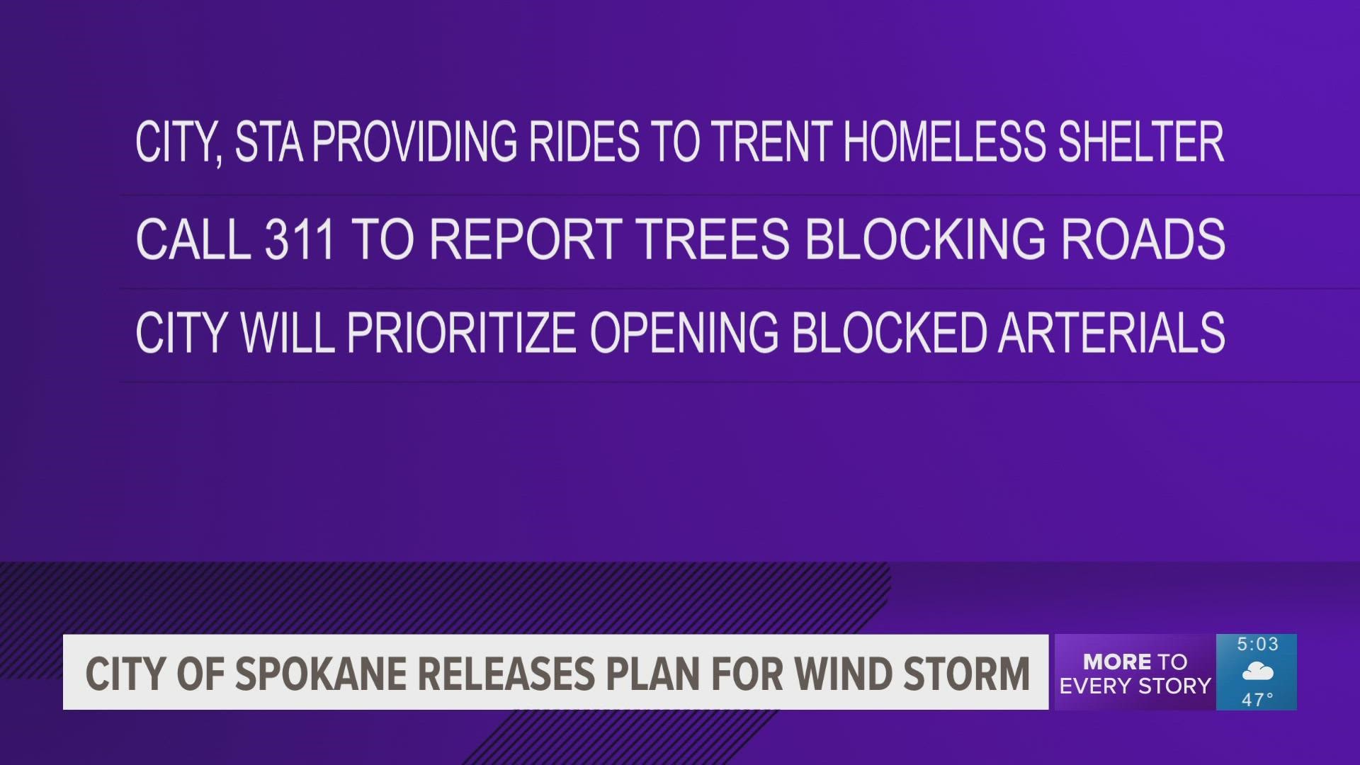 The city and STA will be providing transportation services for those living at the I-90 homeless camp to the Trent Shelter.