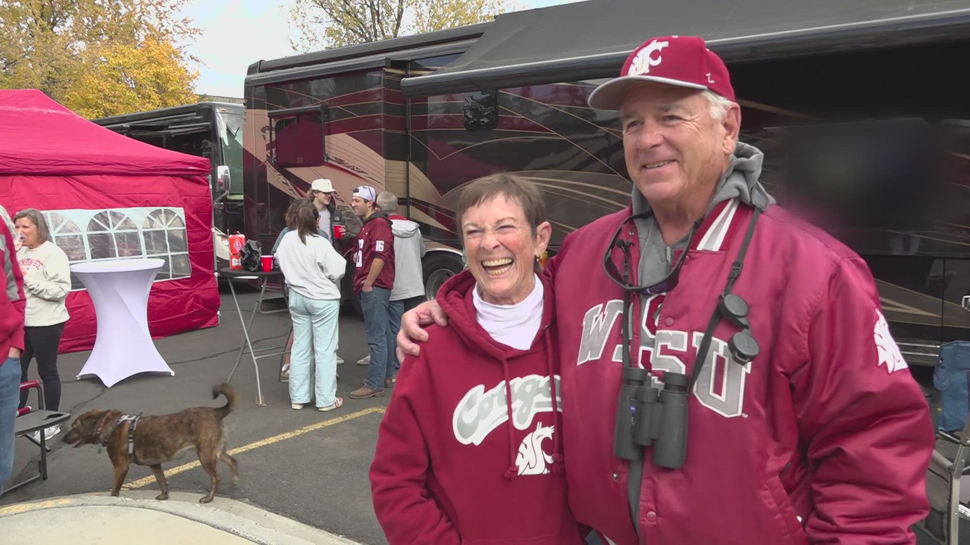 Cougs seem to always find their way back home to celebrate and cheer on the school and football team. This couple met at WSU and has been returning for decades.