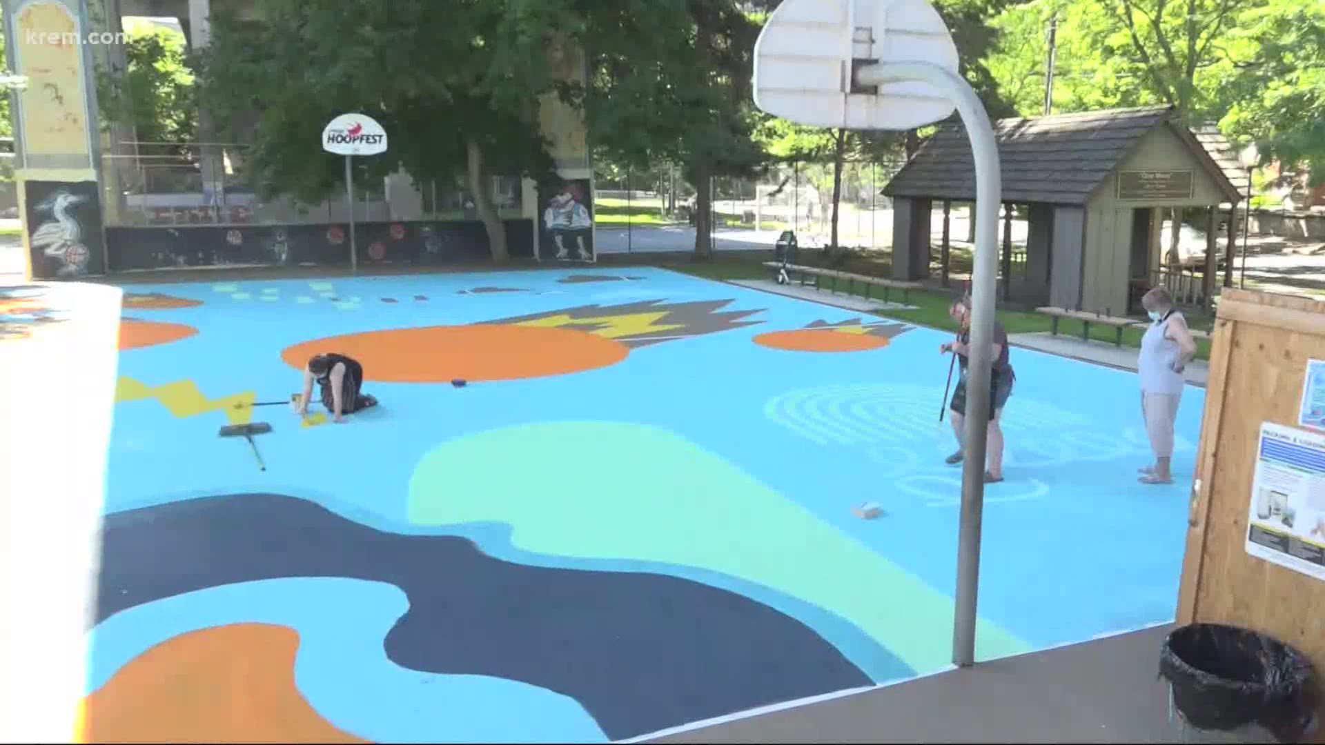 Even though Hoopfest canceled its annual event, the organization is still providing Spokane with new court murals.