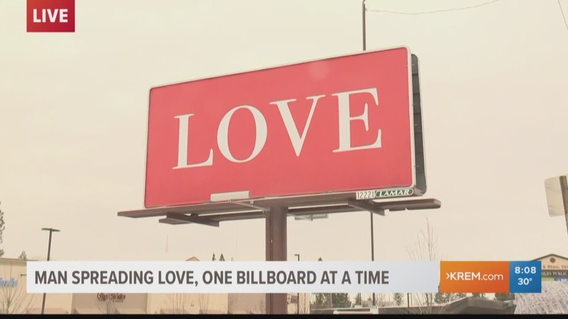 Spokane man's 'Love' billboards displayed in 6 U.S. states, Russia
