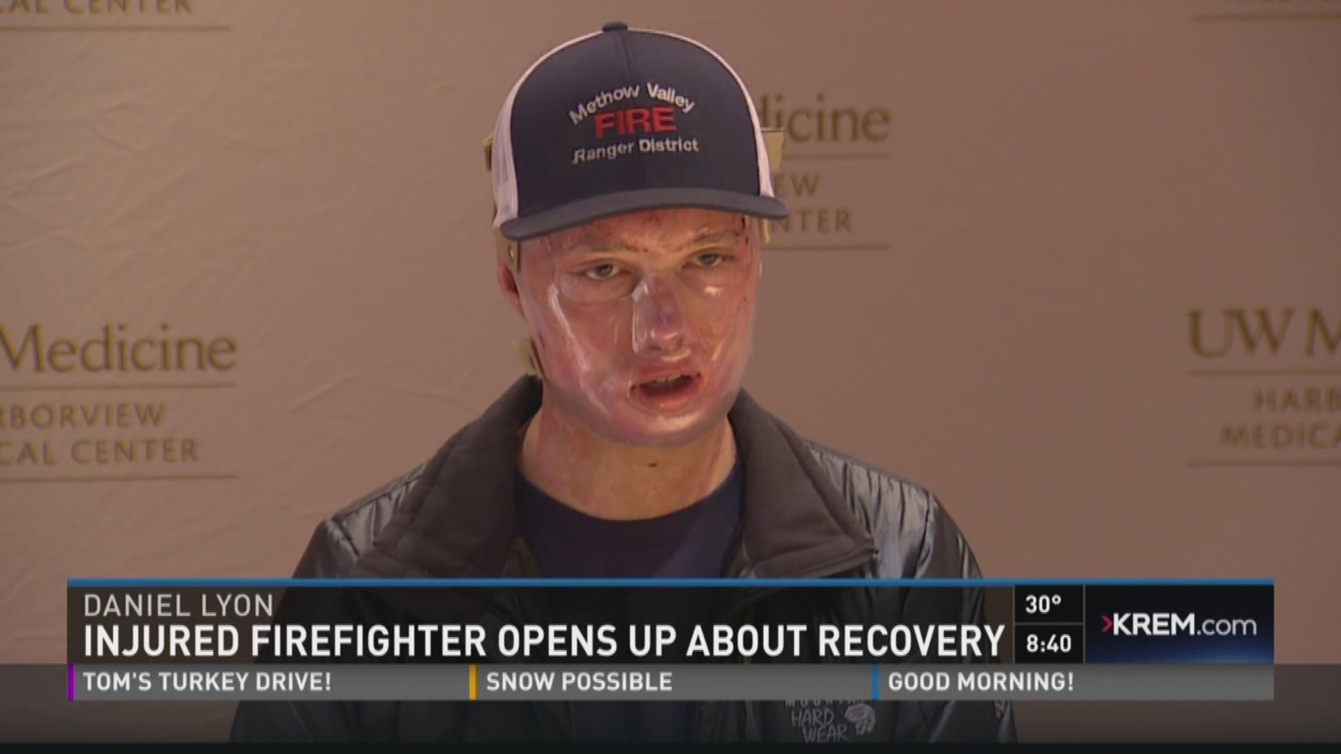 We heard from Daniel Lyon for the first time yesterday,  three months after he was badly burned in the Twisp River Fire.