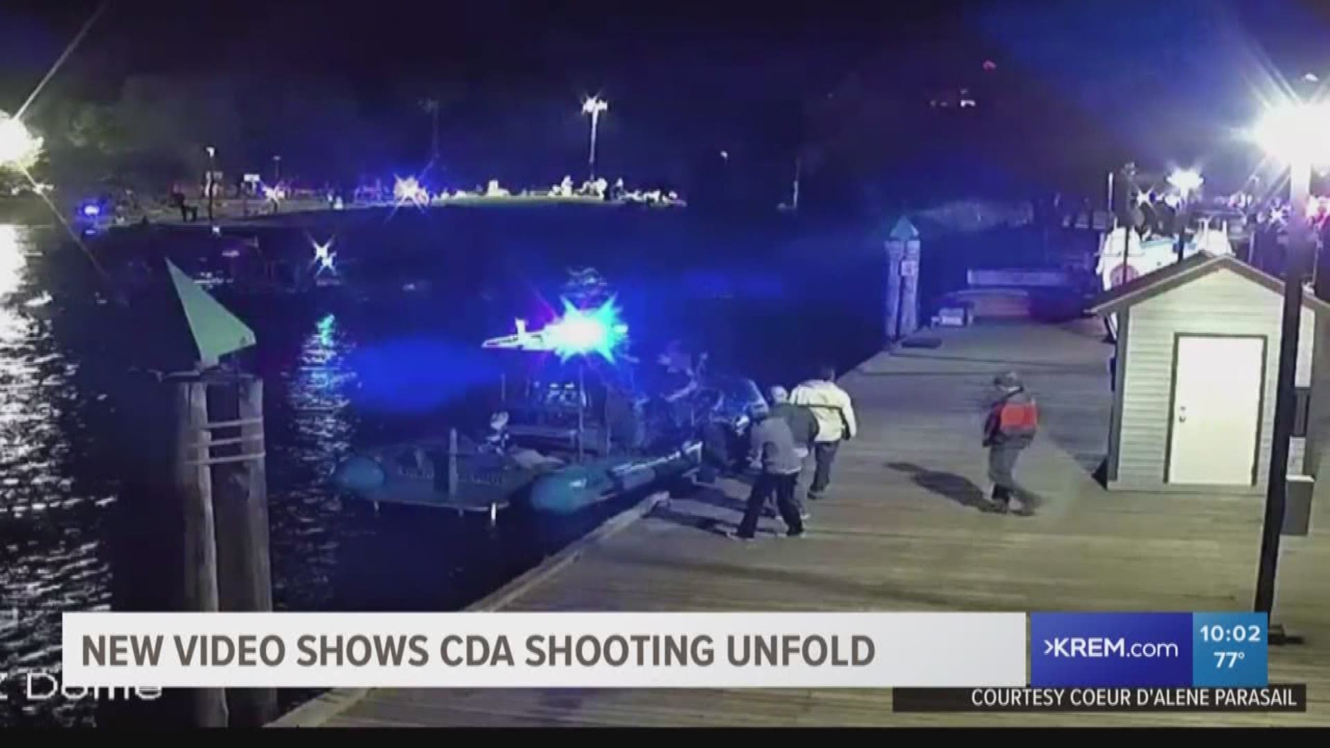 Video from from Coeur d'Alene Parasail, whose booth is located right on the pier shows a clear view of the shooting at Independence Point on July 4.