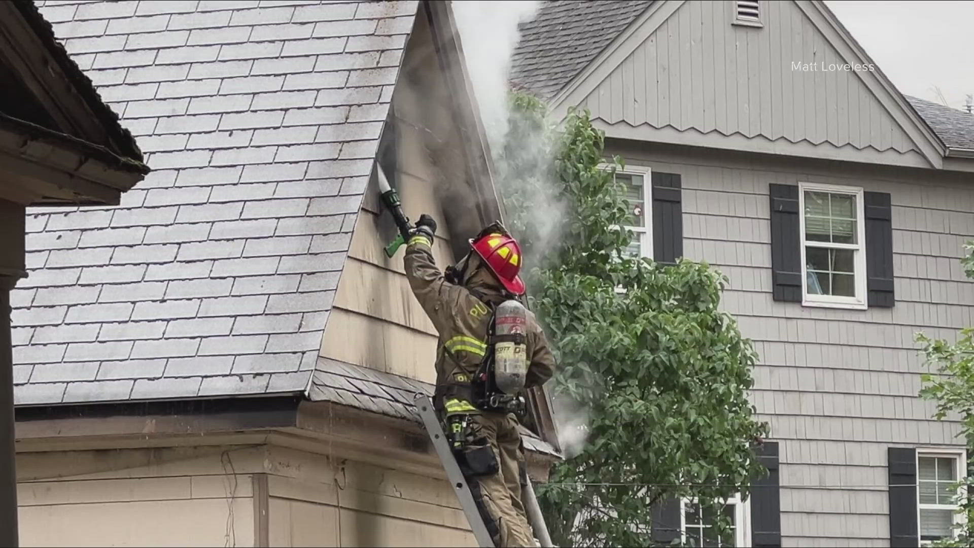 Video of the fire shows very large plumes coming out from the roof.