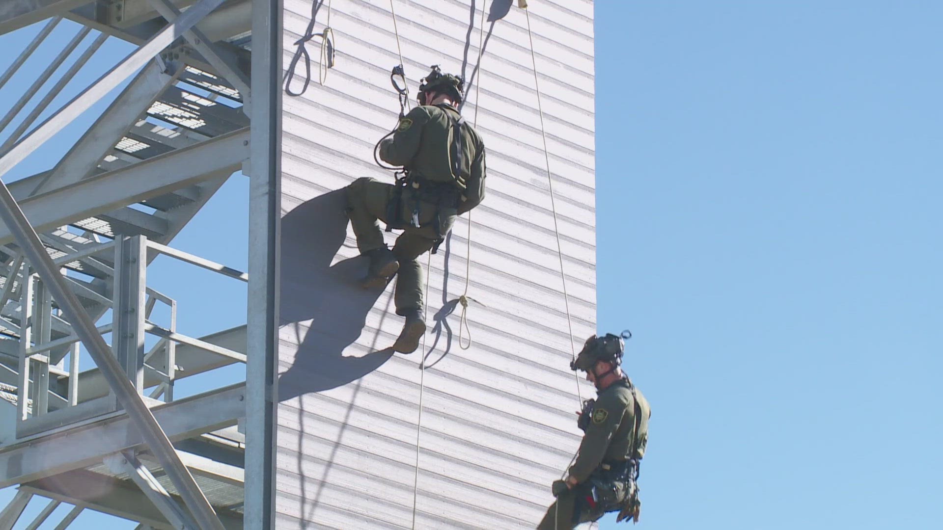 The new center is now open with a 21-lane arms range, video training simulators, a concrete tower for helicopter rescue training and SWAT repelling.