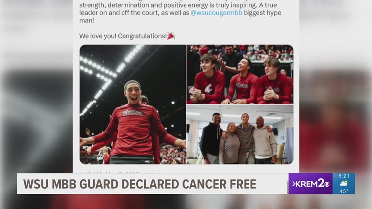 WSU guard Myles Rice declared cancer-free after five-month battle