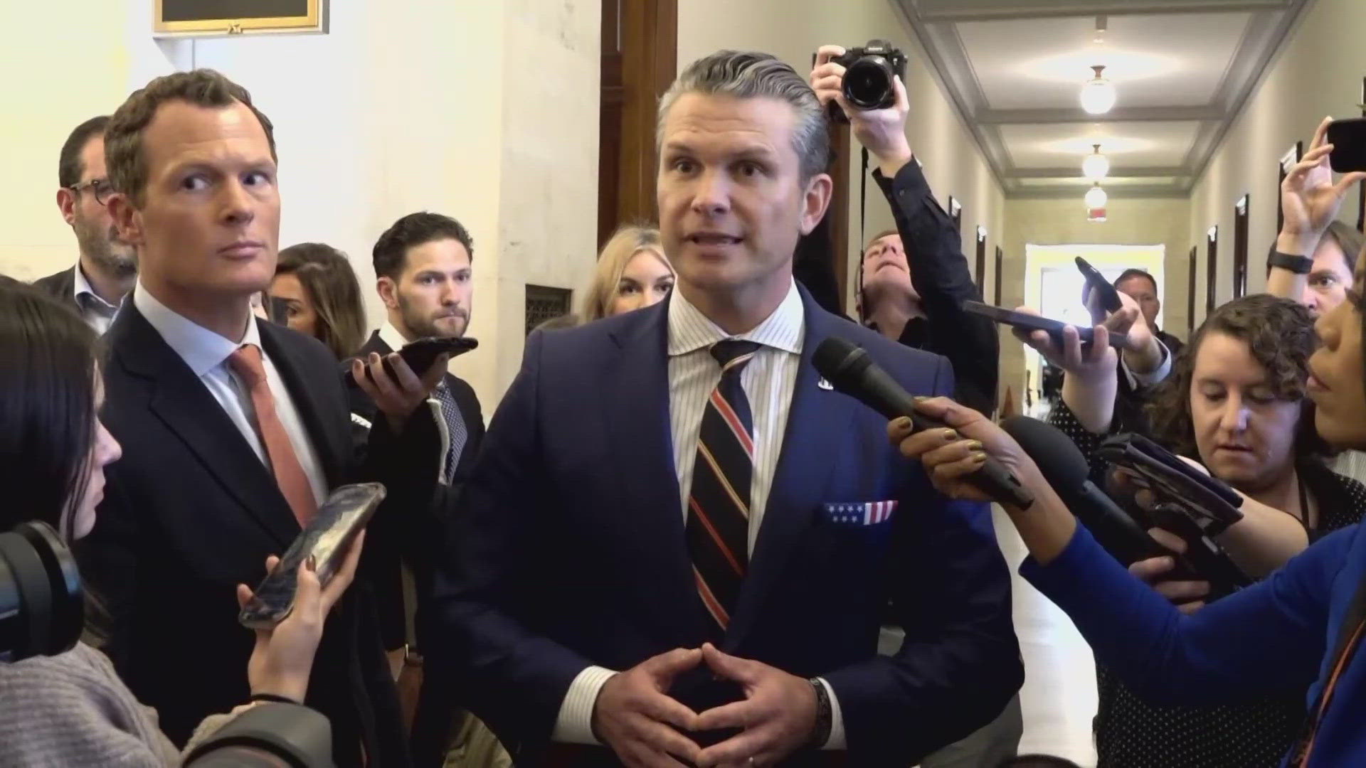 Overshadowing Hegseth's visit is a new police report detailing a 2017 sexual assault allegations against the FOX News host. Via CBS News.