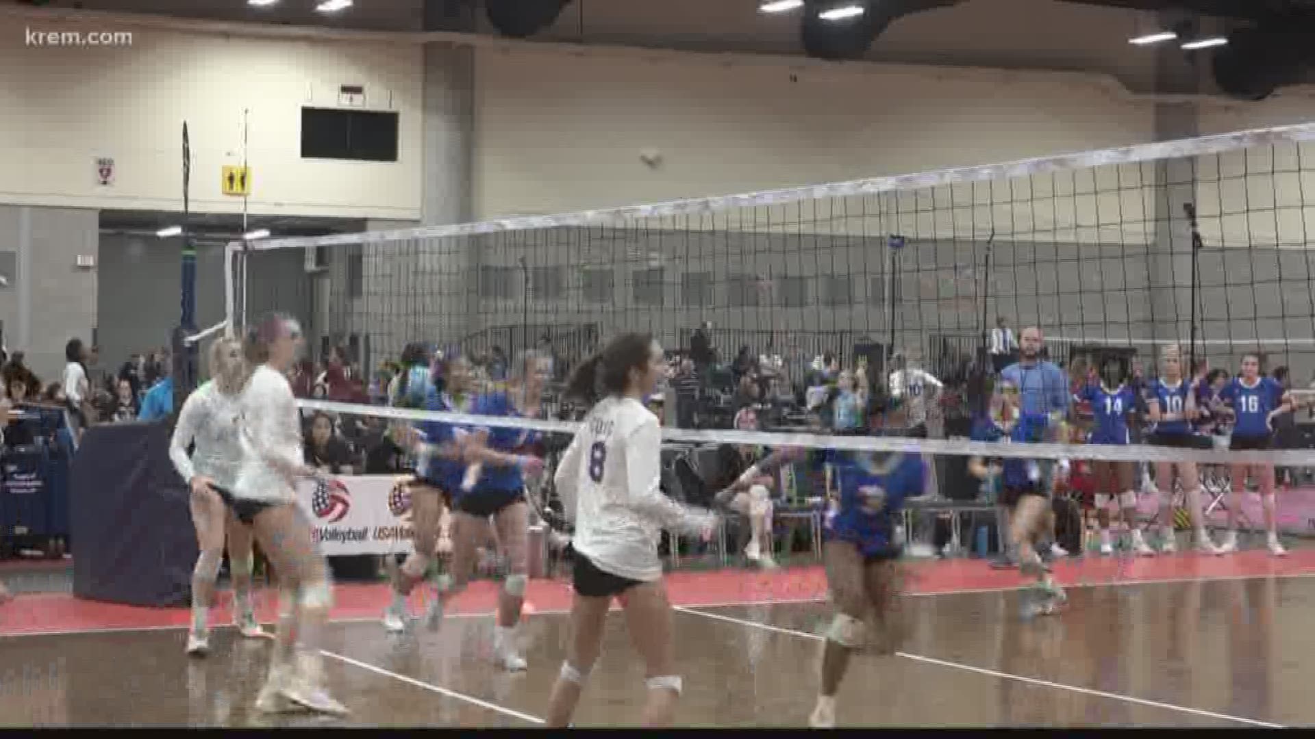KREM Reporter Casey Decker visited the Pacific Northwest Qualifier, a teen volleyball tournament and the biggest annual event in Spokane.