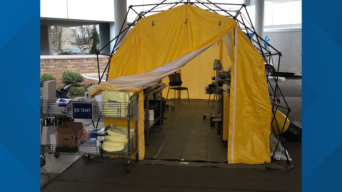 Kootenai Health sets up precautionary coronavirus screening tent | krem.com