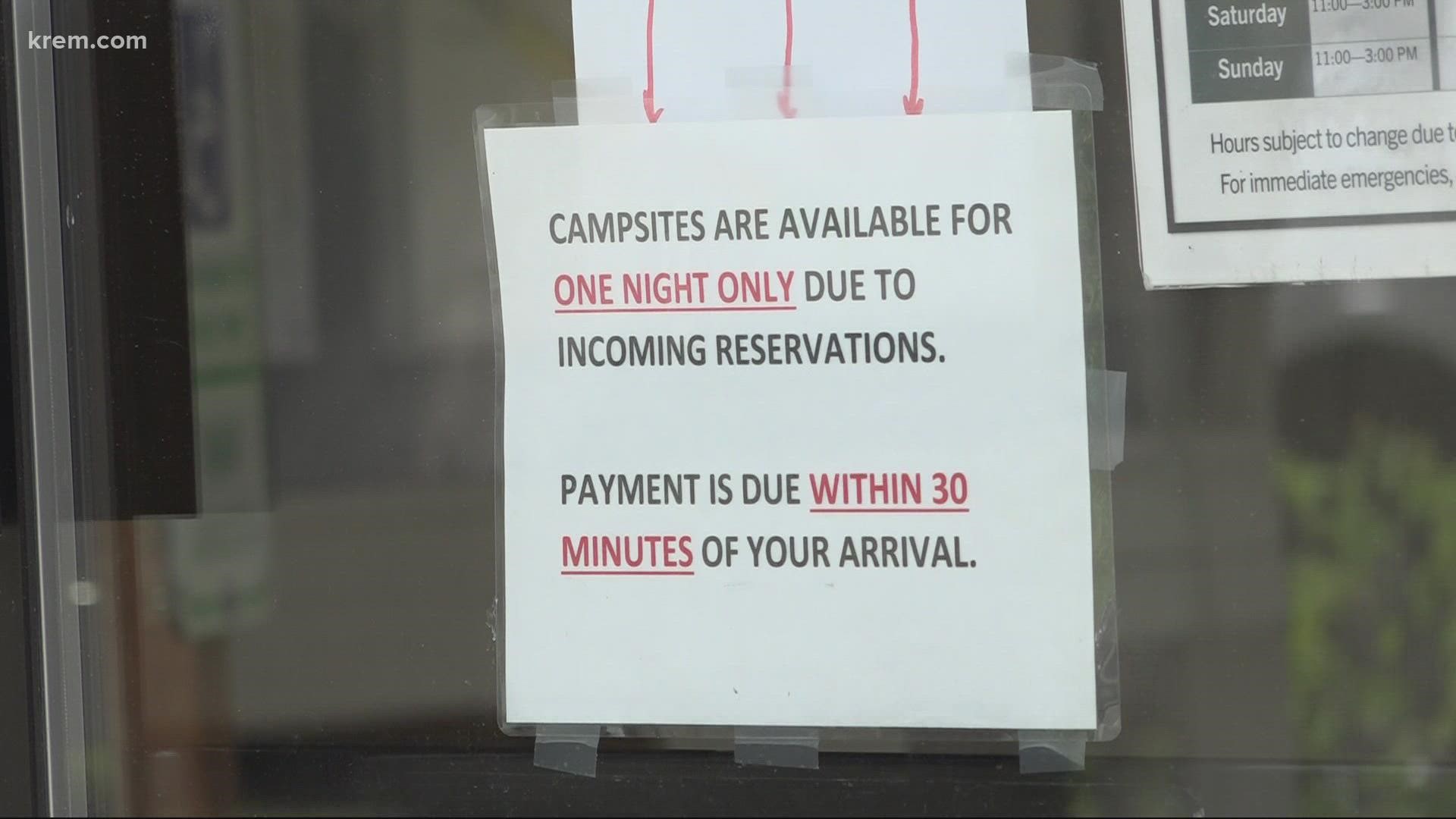 The Bowl and Pitcher campground at Riverside State Park is fully booked for the holiday weekend. Some campers said they've had their reservation for nine months.