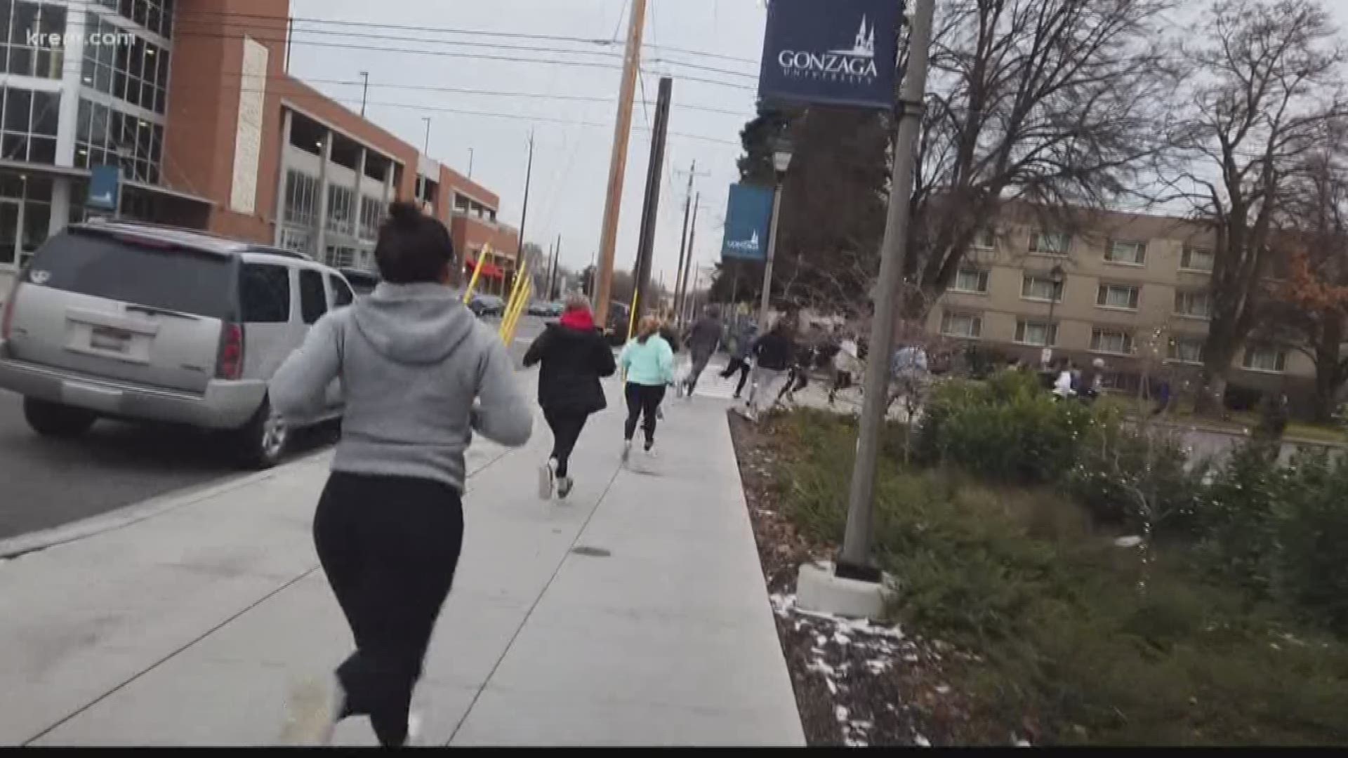Gonzaga students race to get tickets to see their team take on the University of North Carolina.