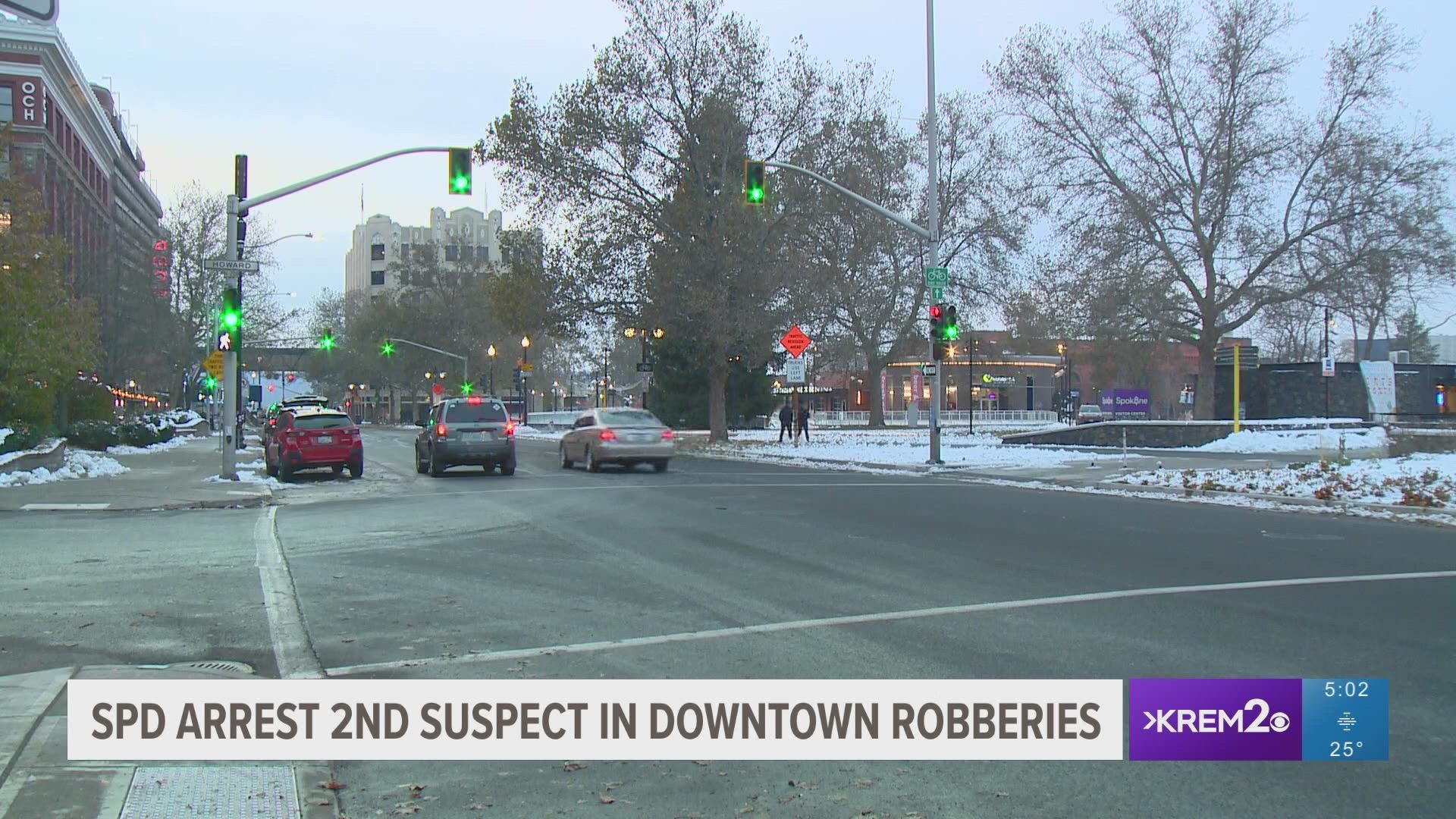 Police have now arrested two teenagers for their alleged involvement in downtown Spokane robberies that took place on Dec. 7.