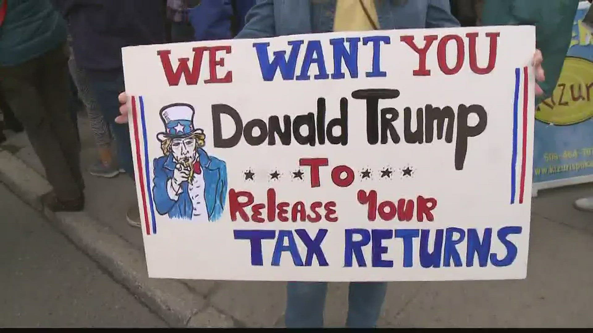 Protesters march in Tax Rally in downtown Spokane